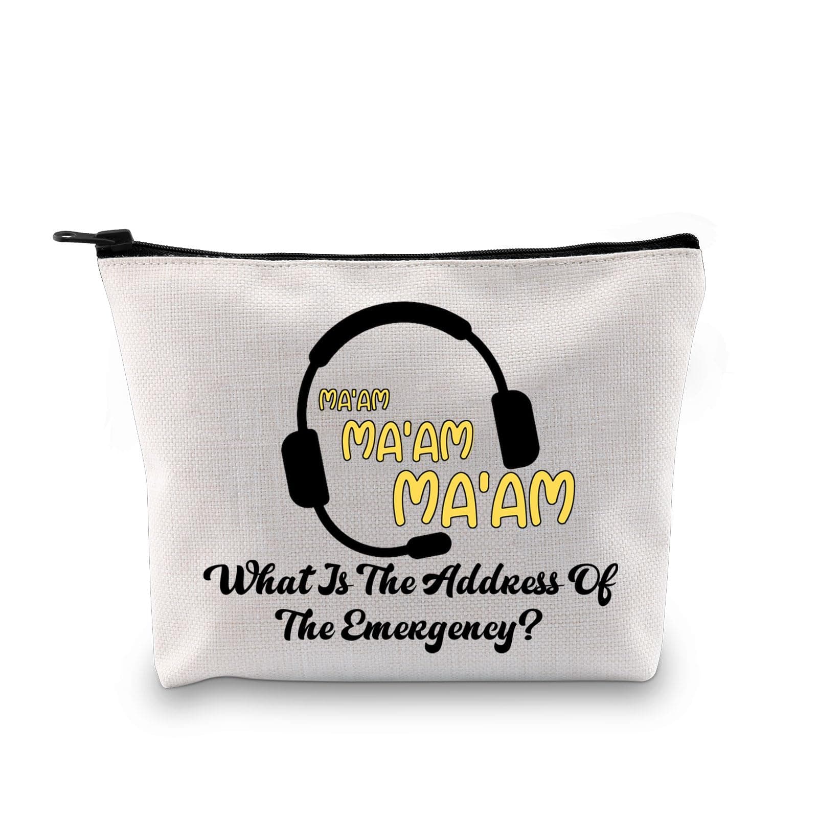 G2TUP 911 Dispatcher Appreciation Gift What Is The Address Of The Emergency? Makeup Bag Ghost Dispatcher Cosmetic Bag Emergency Dispatcher Merch, Of The Emergency? MB