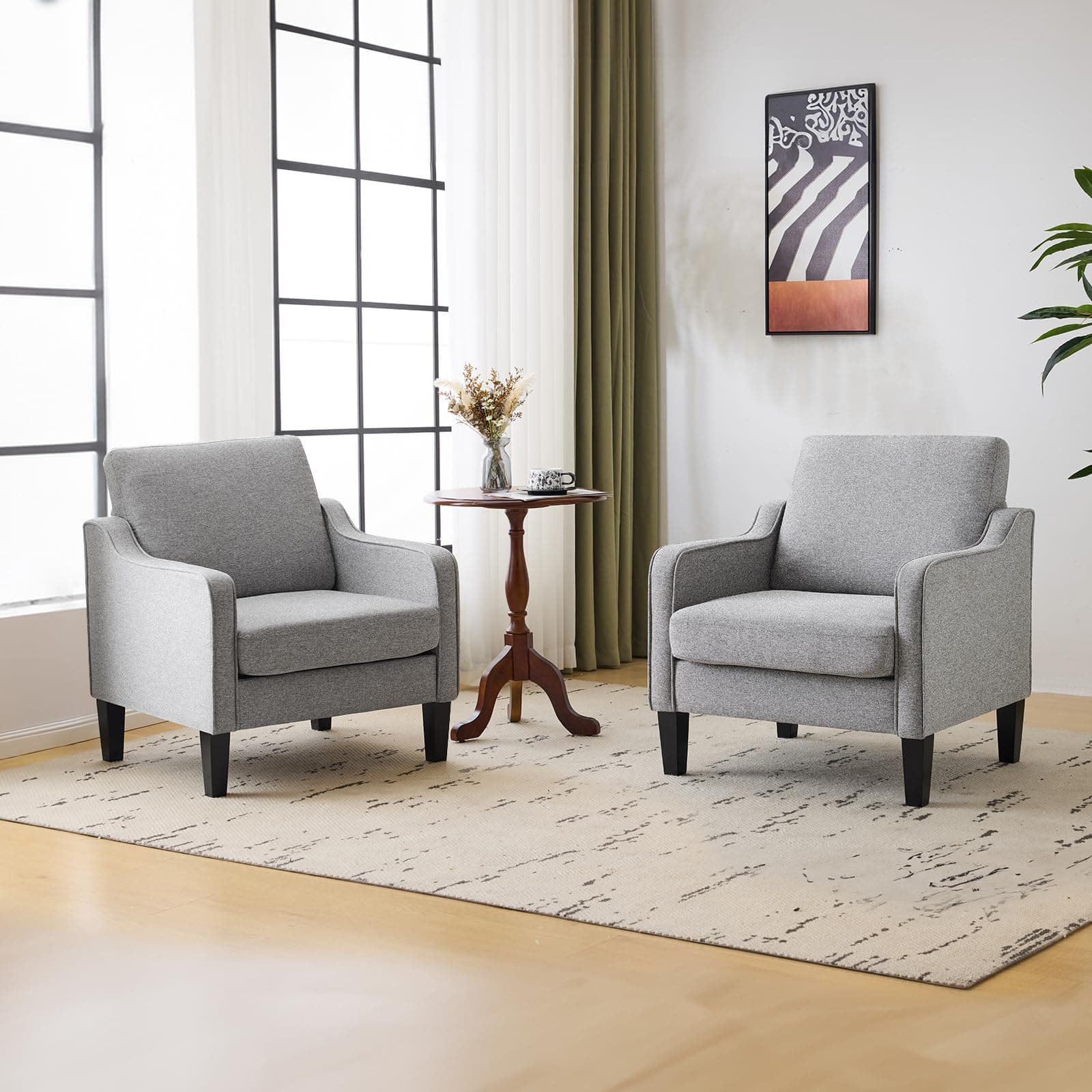 VINGLI Accent Chairs Set of 2, Modern Traditional Armchair for Living Room