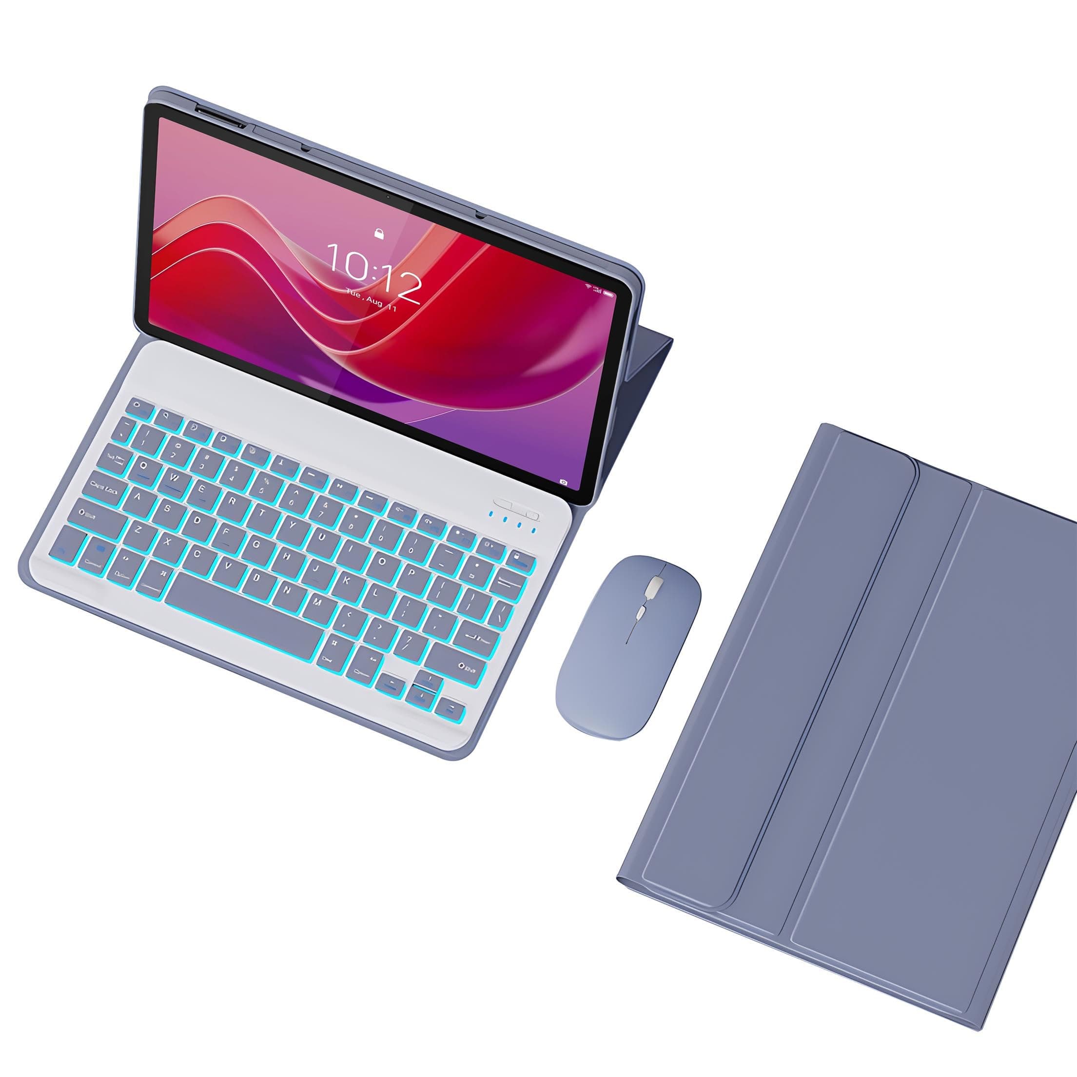 GYSDCAZ Keyboard Case for Lenovo Tab M11 2024 11 Inch TB330, Detachable Backlit Wireless Keyboard with Magnetic Protective Cover, Rechargable Mouse,Purple