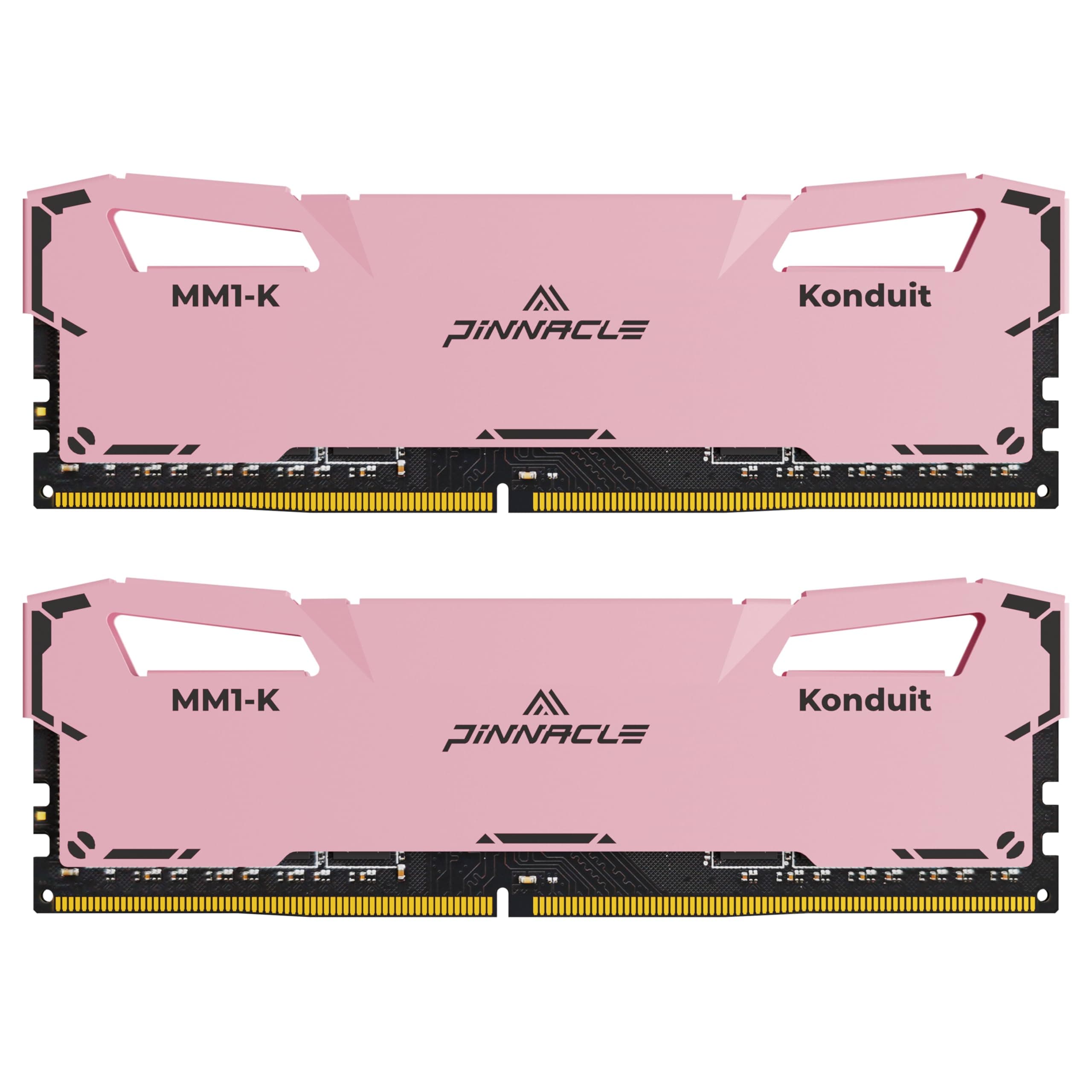 Timetec Pinnacle Konduit 32GB KIT(2x16GB) DDR4 3200MHz PC4-25600 CL16-18-18-38 XMP2.0 Overclocking 1.35V Compatible for AMD and Intel Desktop Gaming PC Memory Module RAM - Pink