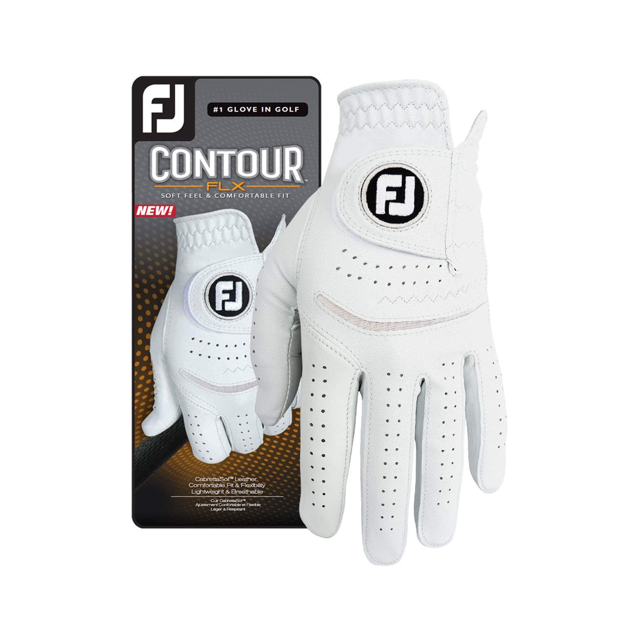 FootJoy Men's Contour FLX Prior Generation Golf Glove, Pearl, Cadet X-Large, Worn on Left Hand