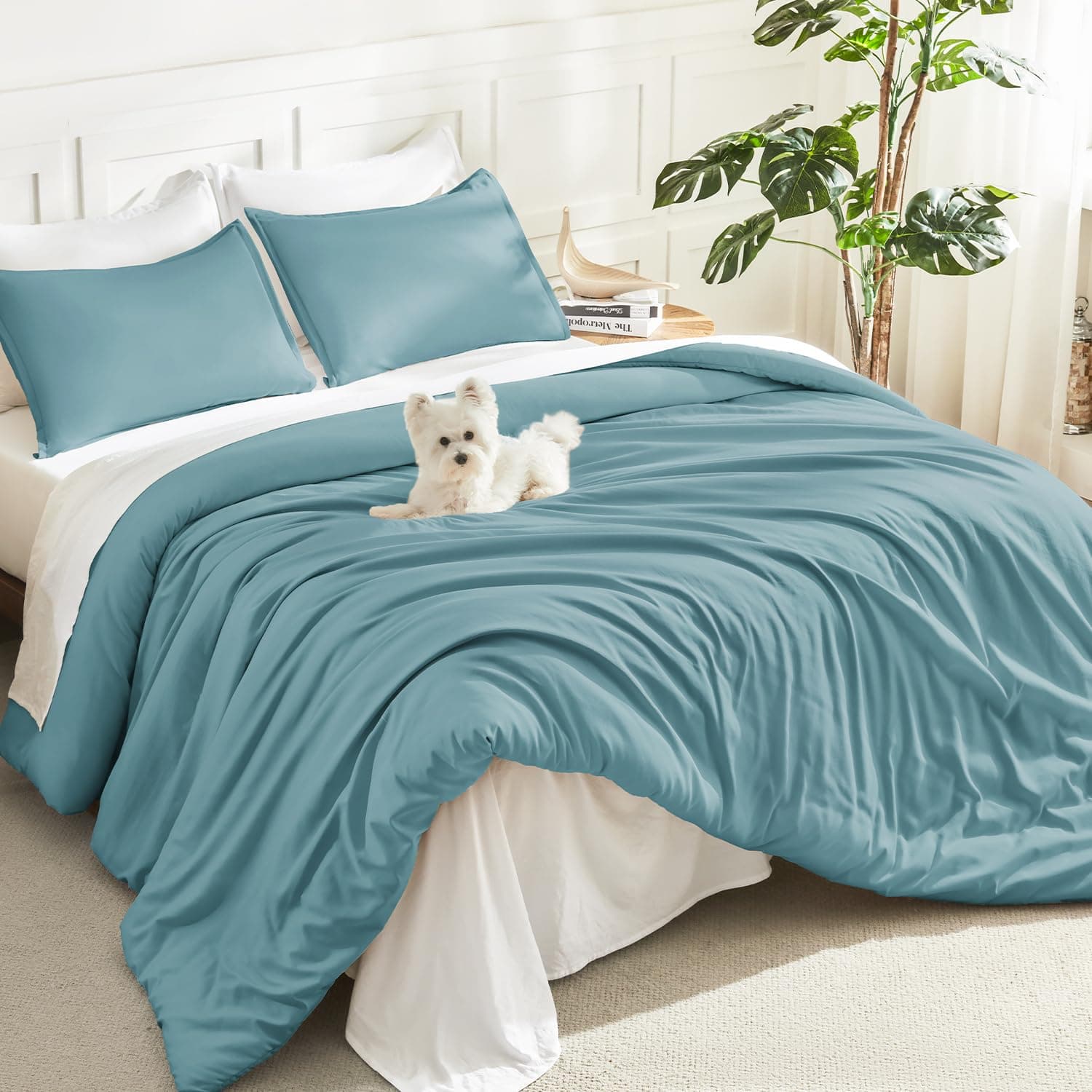 Litanika Grayish Teal Twin/Twin XL Comforter Set, 2 Pcs Lightweight Bed Set
