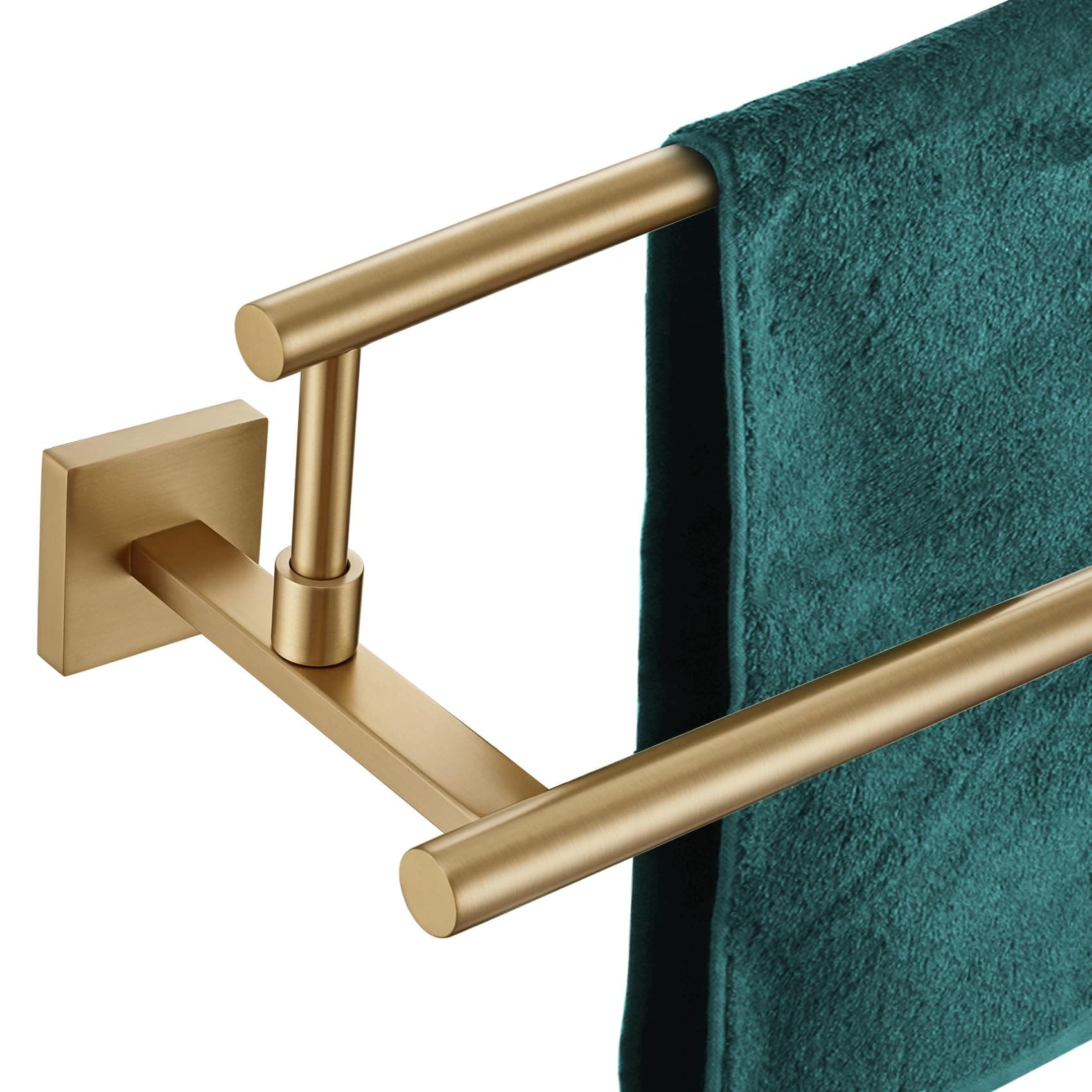 KOKOSIRI Towel Bars 24-Inch Bathroom Towel Holder Champagne Bronze Bath Towel Rails Racks Wall Mounted Stainless Steel B5009CPG-L24