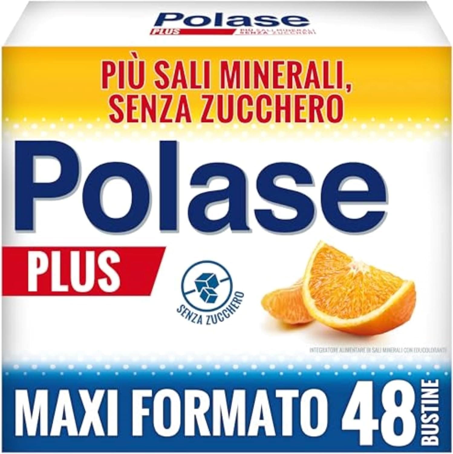 Polase Plus Magnesio e Potassio, Integratore Alimentare Sali Minerali Contro Stanchezza, Fatica e Caldo, Gusto Arancia e Mandarino, Maxi formato da 48 Bustine (2x24)