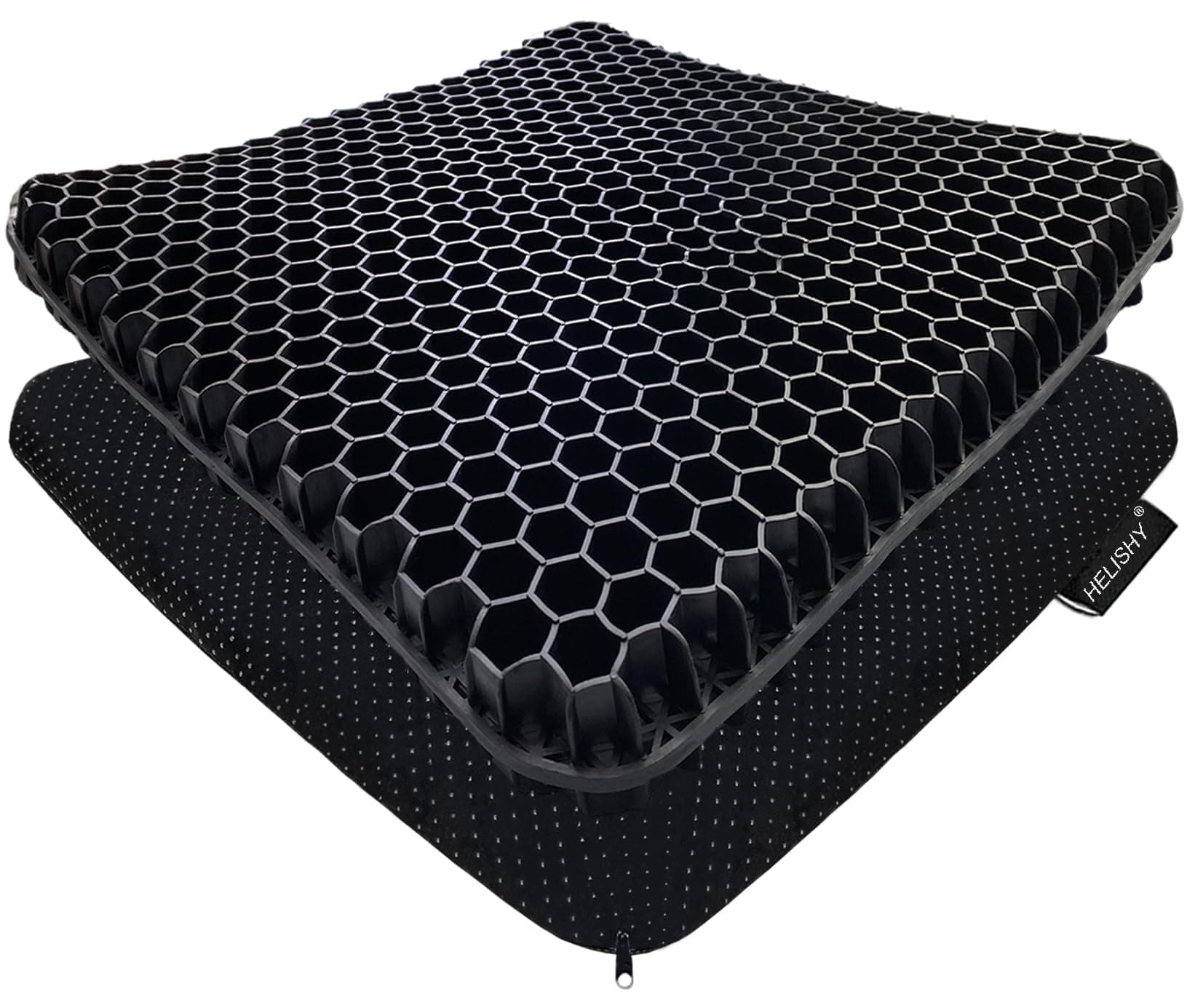 Helishy Gel Seat Cushion for Long Sitting Pressure Relief - Non-Slip Gel Chair Cushion for Back, Sciatica, Tailbone Pain Relief - Seat Cushion for Office Desk Chair, Car Seat – Wheelchair Cushions