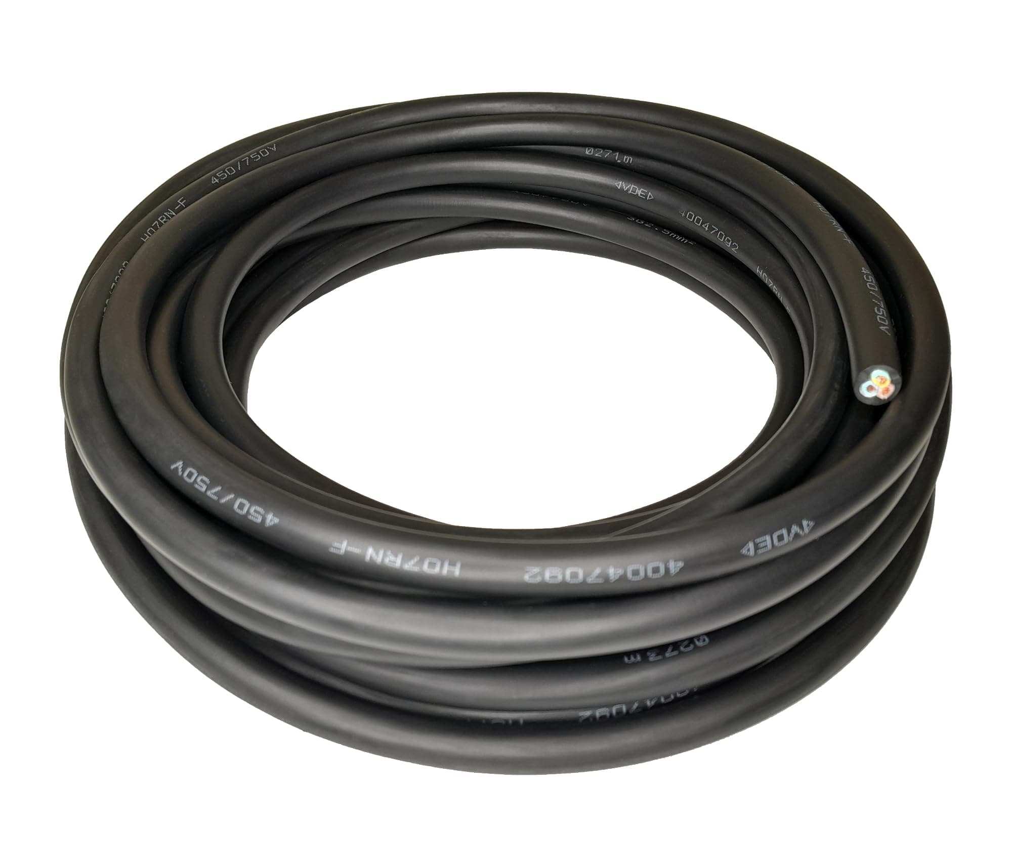 Heavy Duty Flexible Rubber Power Cable, 3 Core, 1.5mm² / 2.5mm², H07RN-F, Indoor/Outdoor Use - Various Lengths (3 Core, 1.5mm² (3G1.5), 10m)