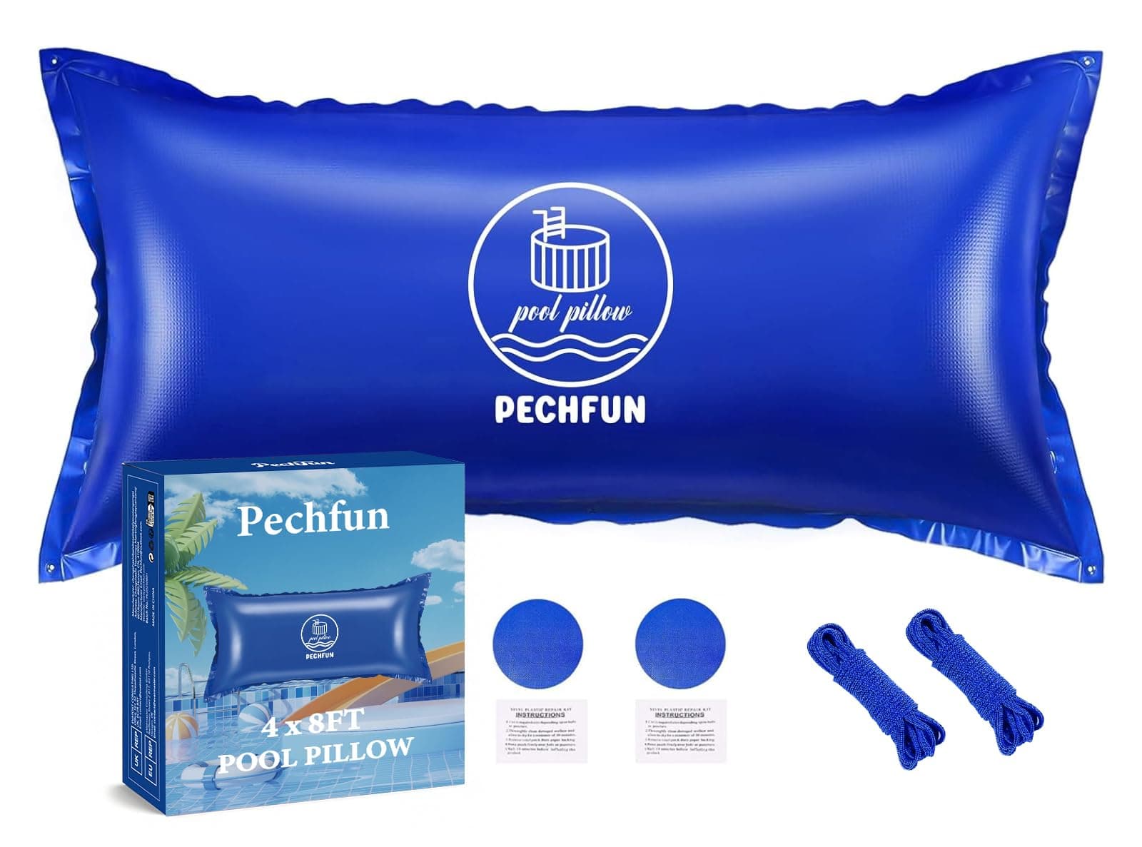 Pechfun 4 x 8FT Pool Pillows for Above Ground Pools, Pool Pillow for Winter