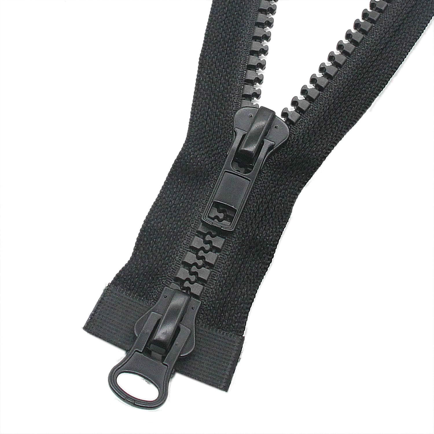 Leekayer #10 27 Inch Two Way Open End Zipper Black Resin Zipper for Sewing Coat Parka Down Jacket 27" Heavy Duty Zippers (68.58 cm) Bulk