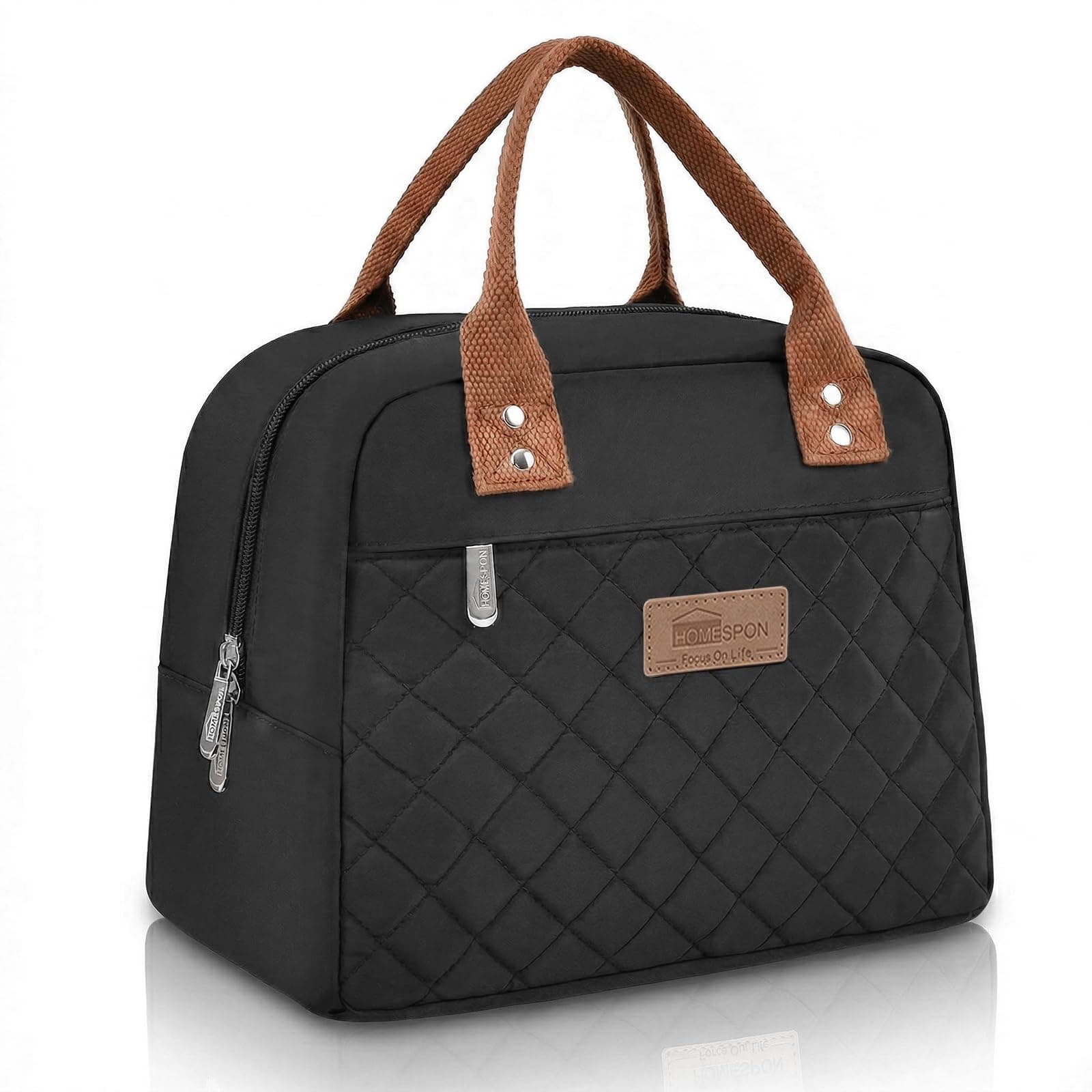 HOMESPON Insulated Lunch Bag for Women Men Adults Lunch Tote with Front Pocket Lunch Box Container Cooler Bag for Work Picnic