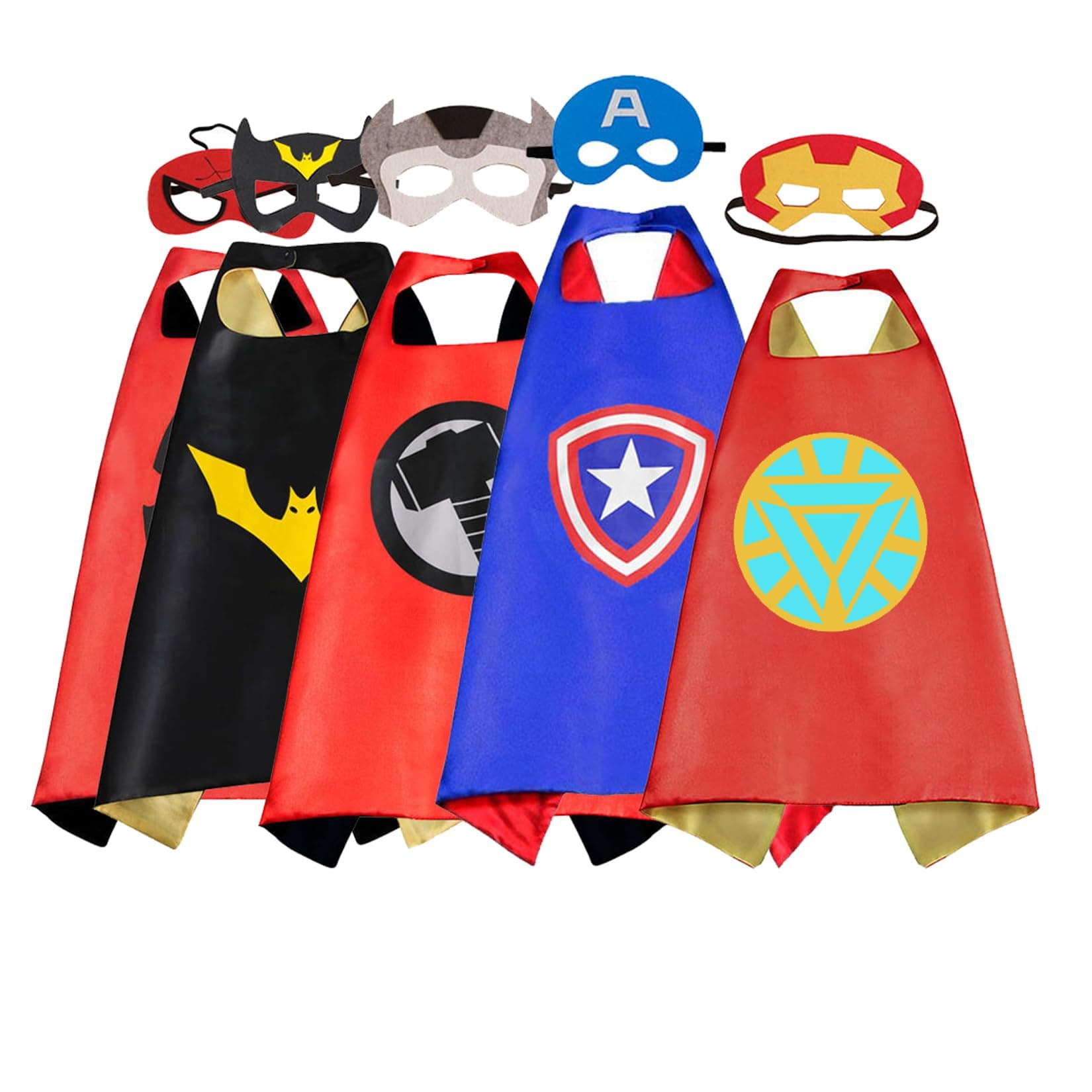 Kids Dress Up Capes Set Toys Costumes Party Favors Christmas Cosplay For Girls Boys (Blue-5p)