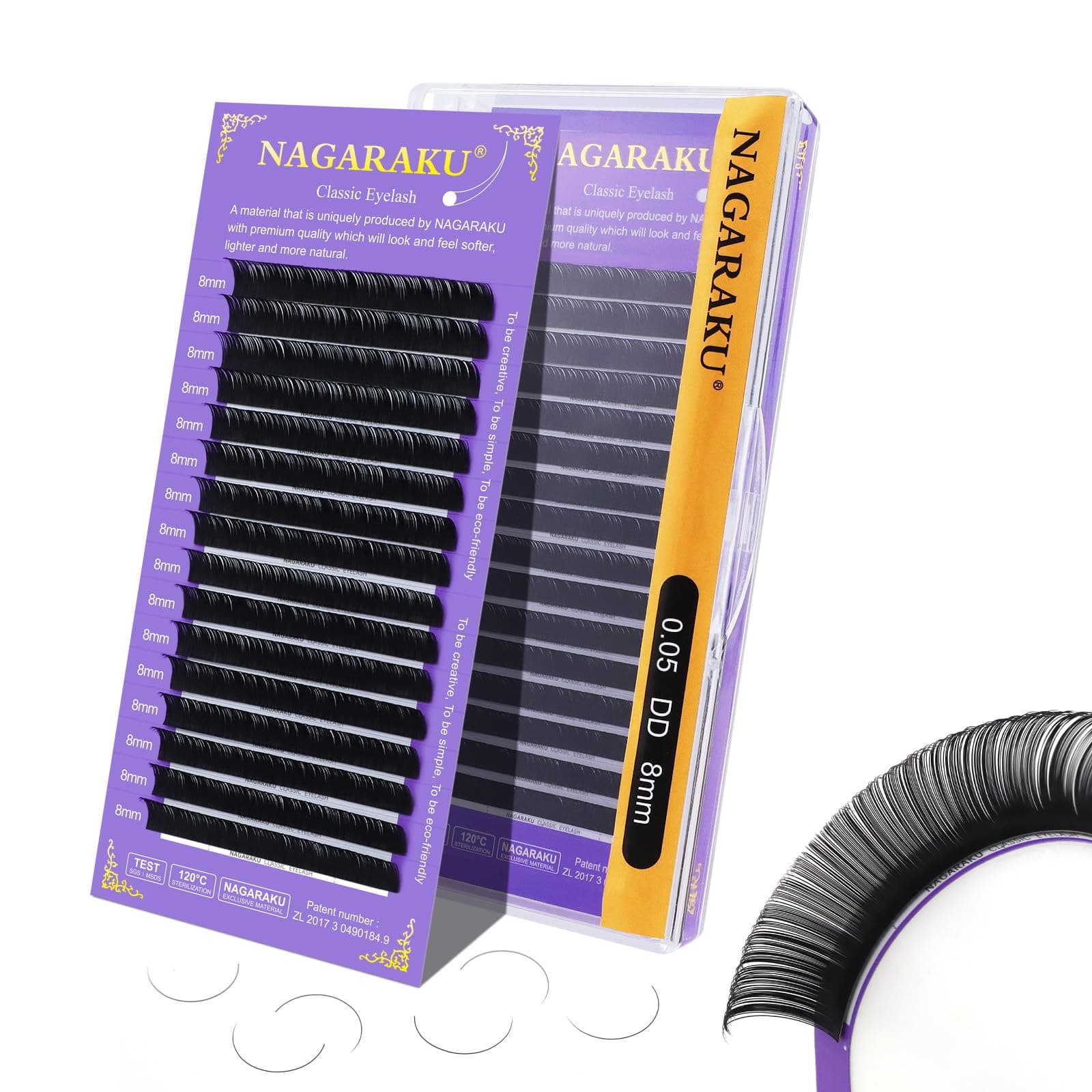NAGARAKU Classic Individual Lashes 0.05 DD 8mm For Volume Fans