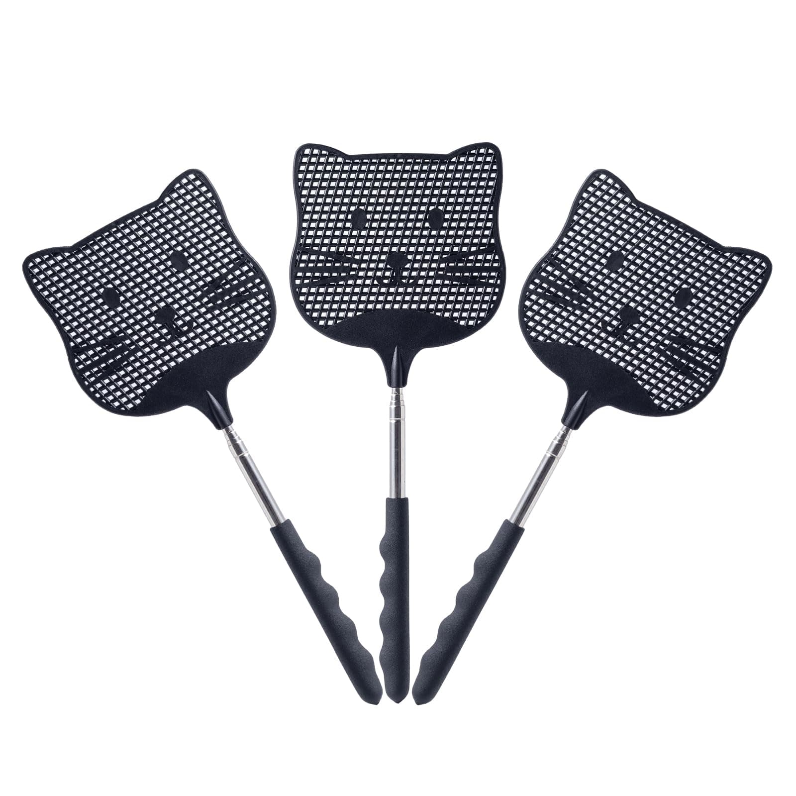 Staruby 3pcs Extendable Fly Swatter, 25 inch Handle Indoors Flyswatters