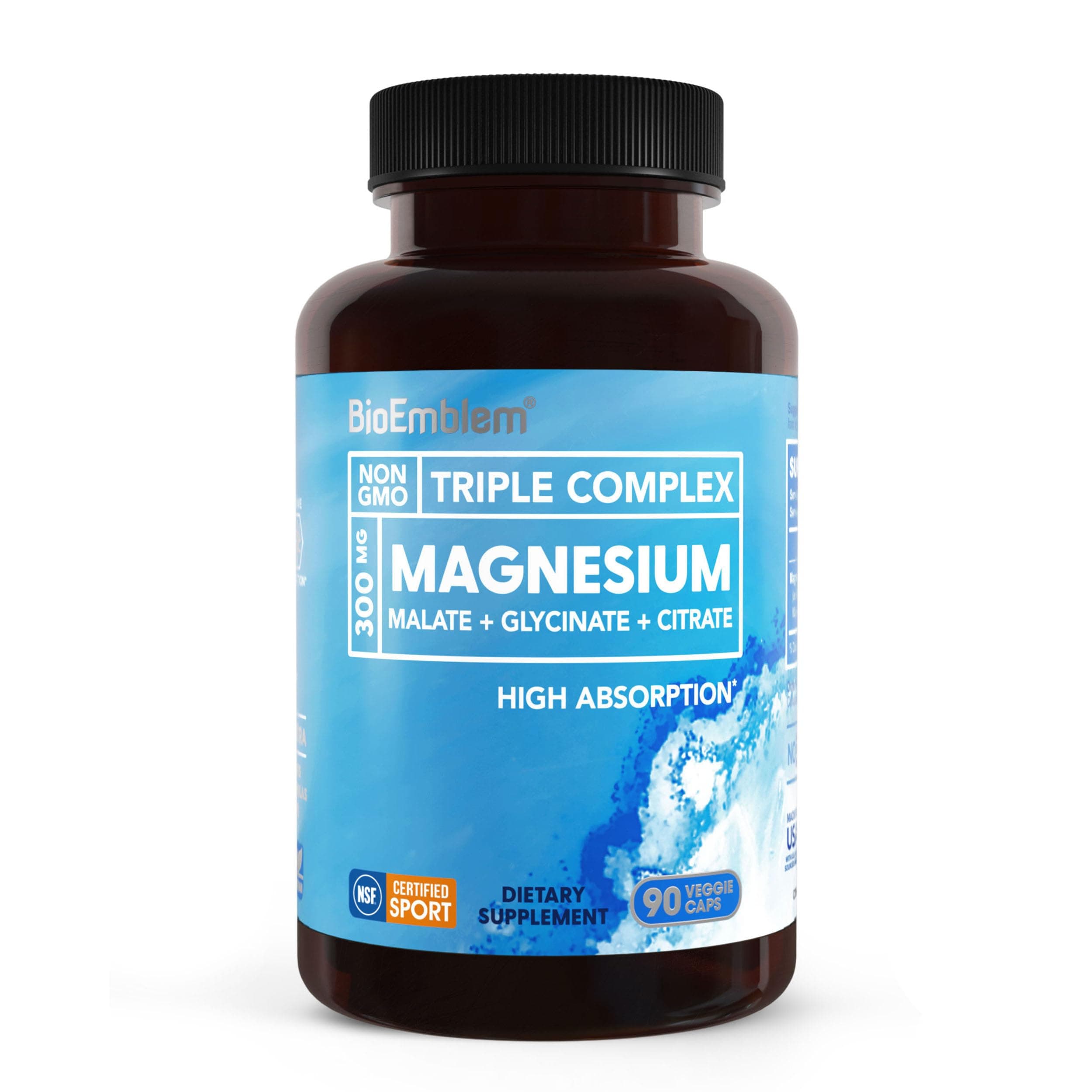 BioEmblem Magnesium Glycinate Complex, 300mg Per Serving, 90 Capsules