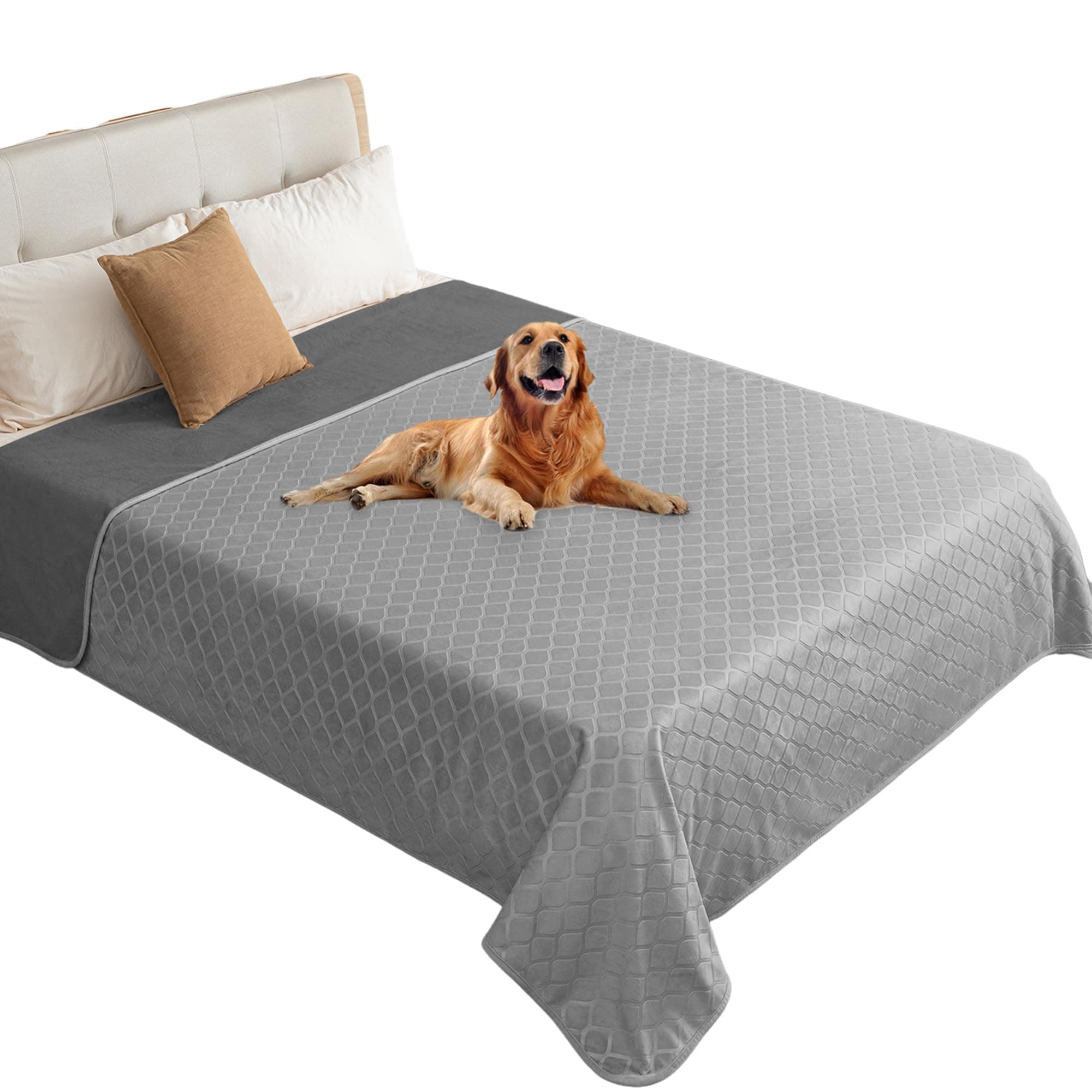 fuguitex Waterproof Dog Blanket Bed Cover Dog Crystal Velvet Moroccan Fuzzy Cozy Plush Pet Blanket Throw Blanket for Couch Sofa
