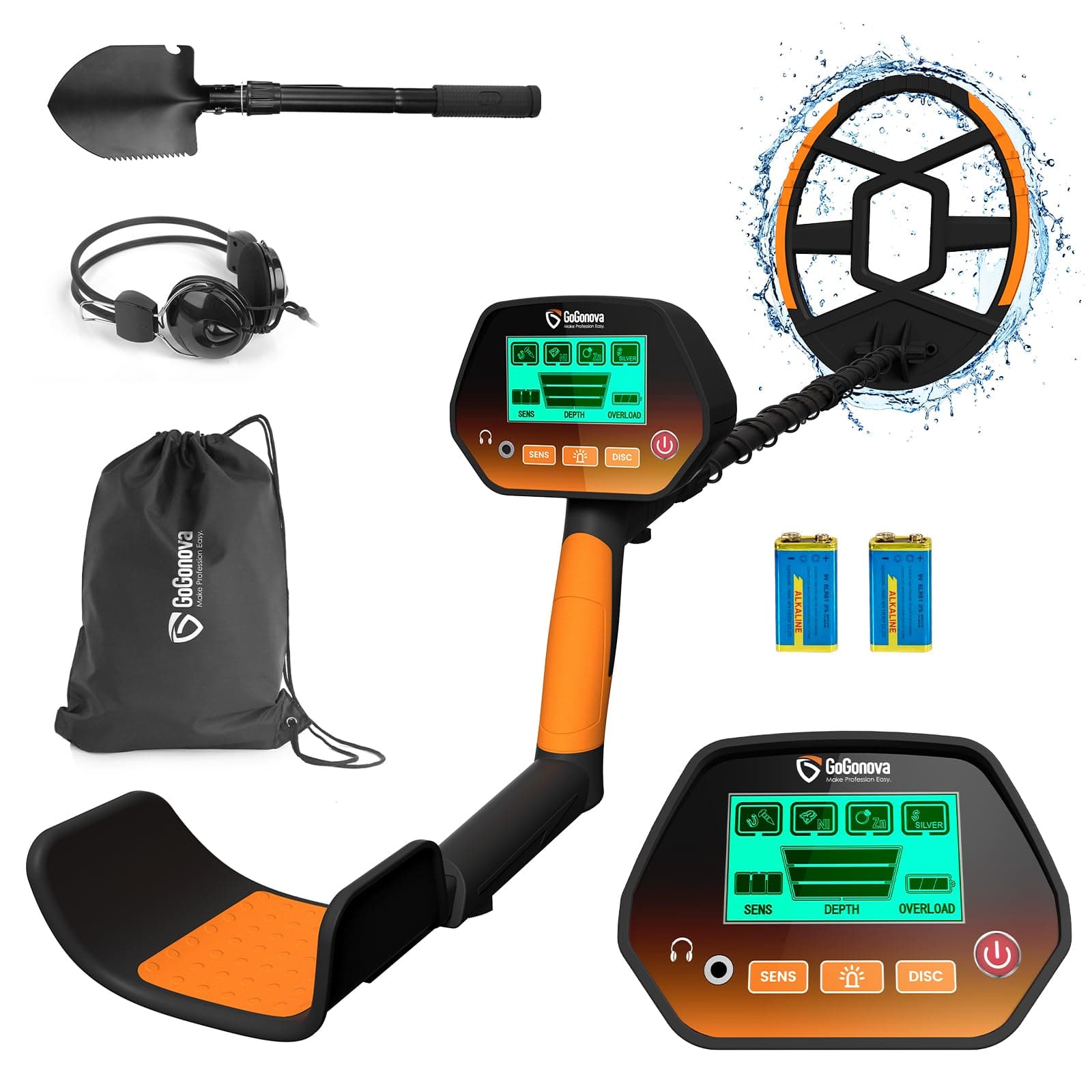 Metal Detector for Adults & Kids, GoGonova Kids Metal Detector, Waterproof Metal Detectors with High Accuracy Lightweight Search Coil, All Metal & Disc Modes for Junior & Youth Gold Detector