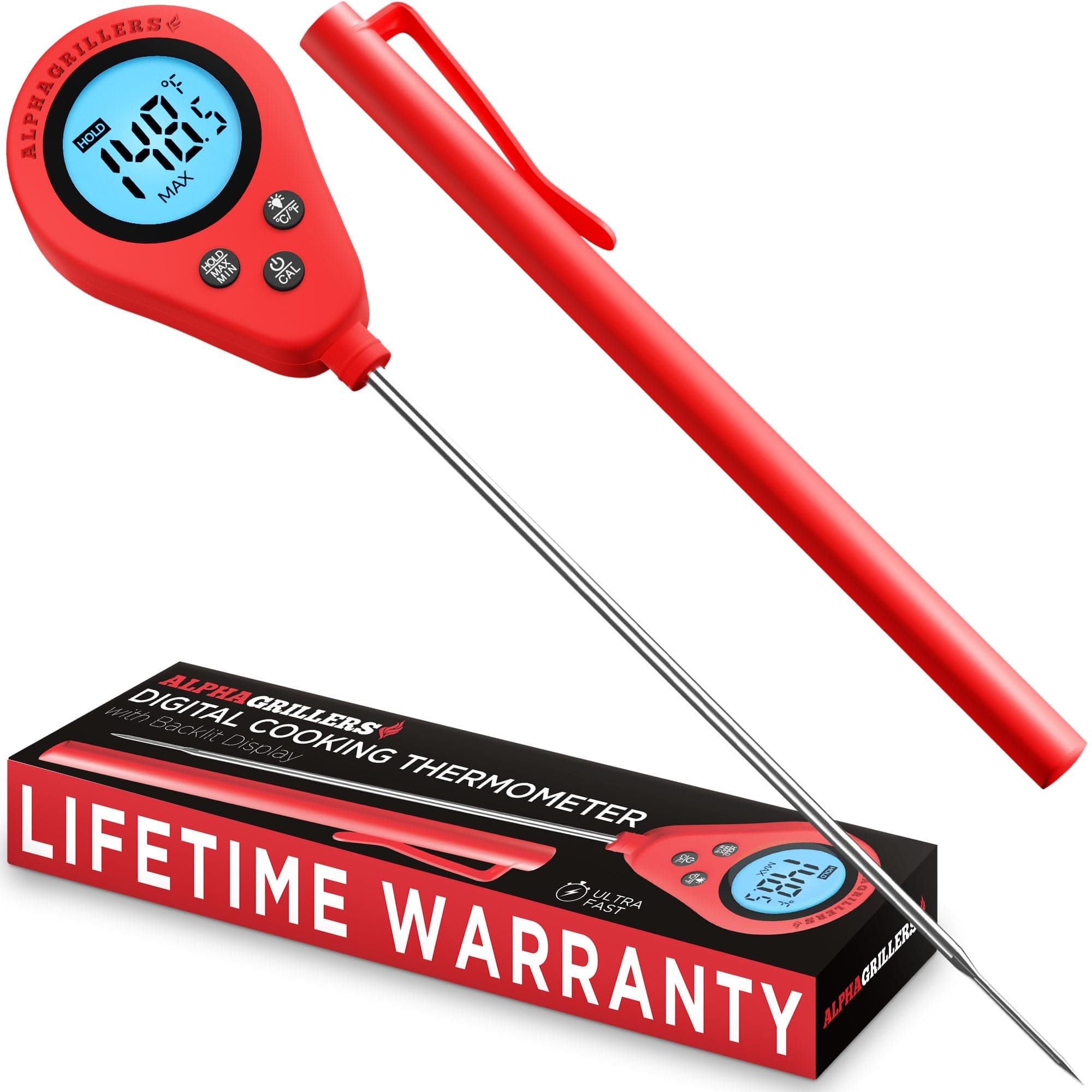Alpha Grillers Food Thermometer – Instant Read Meat Thermometer Digital
