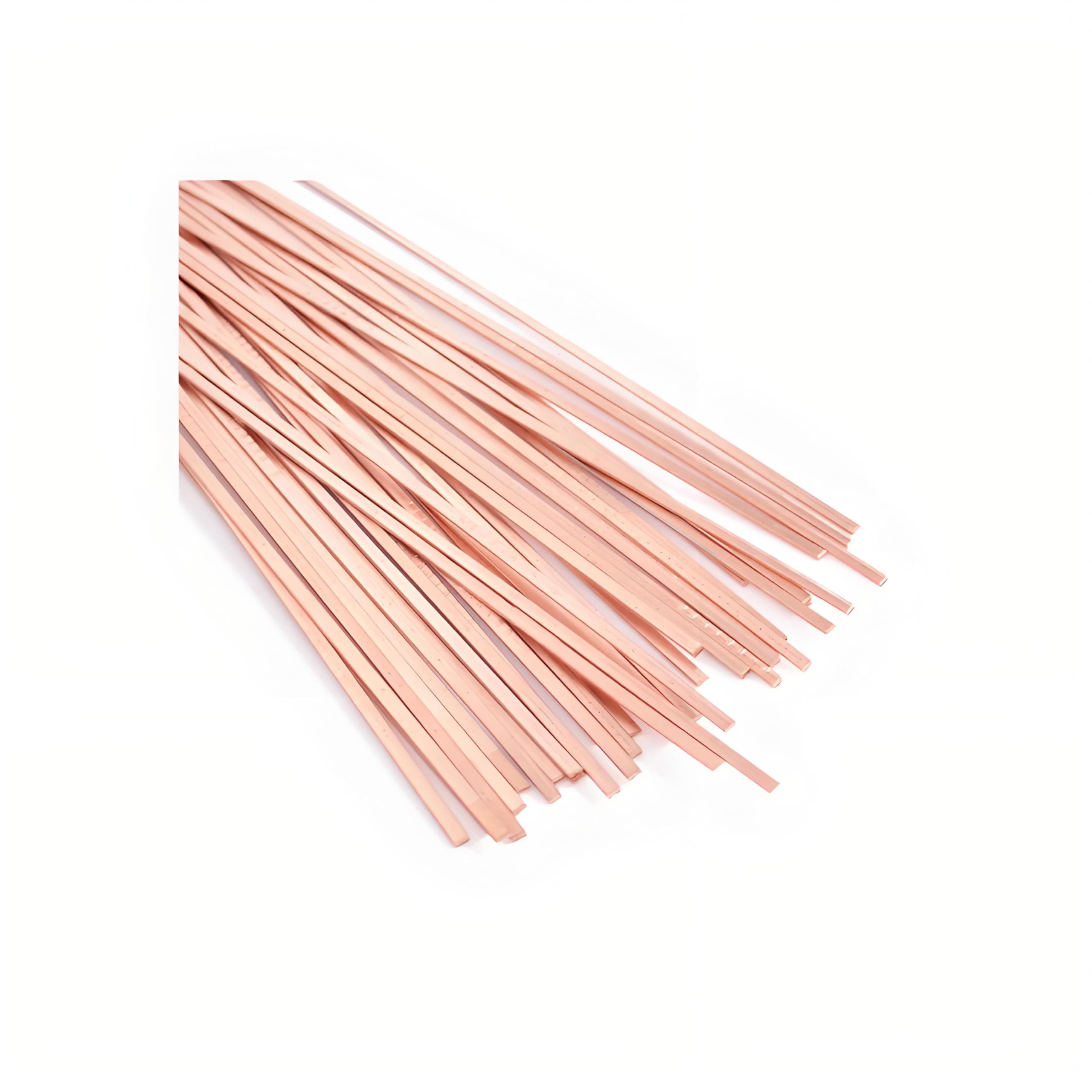 TechNode AWS BCuP-5 Silver Brazing Rods (30-Pack) - 15% Phos Copper Self-Fluxing Solder, 0.050" x 1/8" x 15.74" Flat Sticks for HVAC, AC, Refrigerator & Copper Pipe Repair.