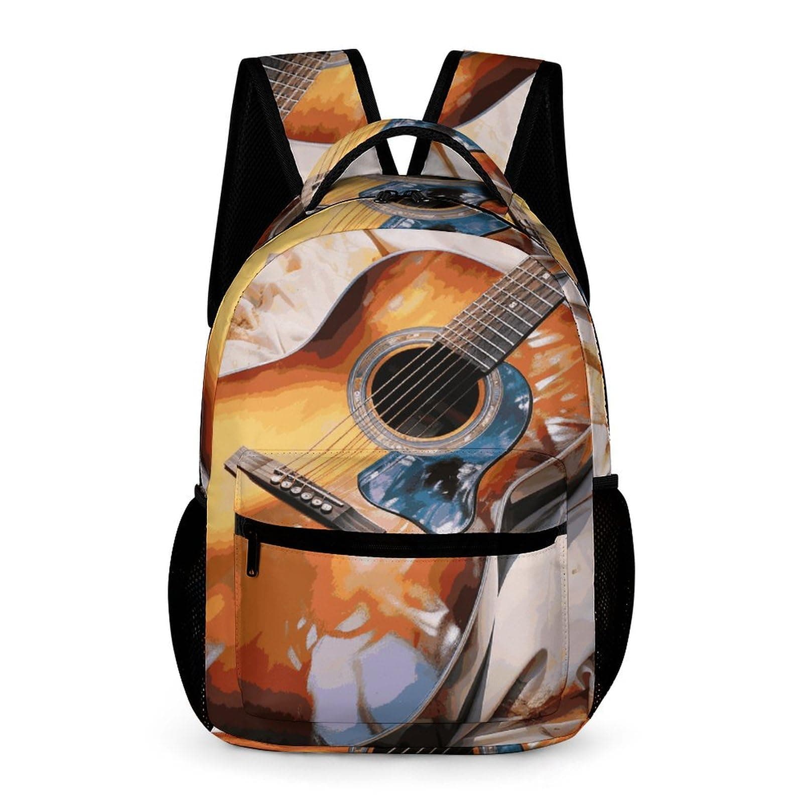 VFKLT Watercolor Acoustic Guitar Backpack for Women Men Lightweight Laptop Backpack Purse Travel Casual Daypack, Watercolor Acoustic Guitar, One Size, Rucksack Backpacks