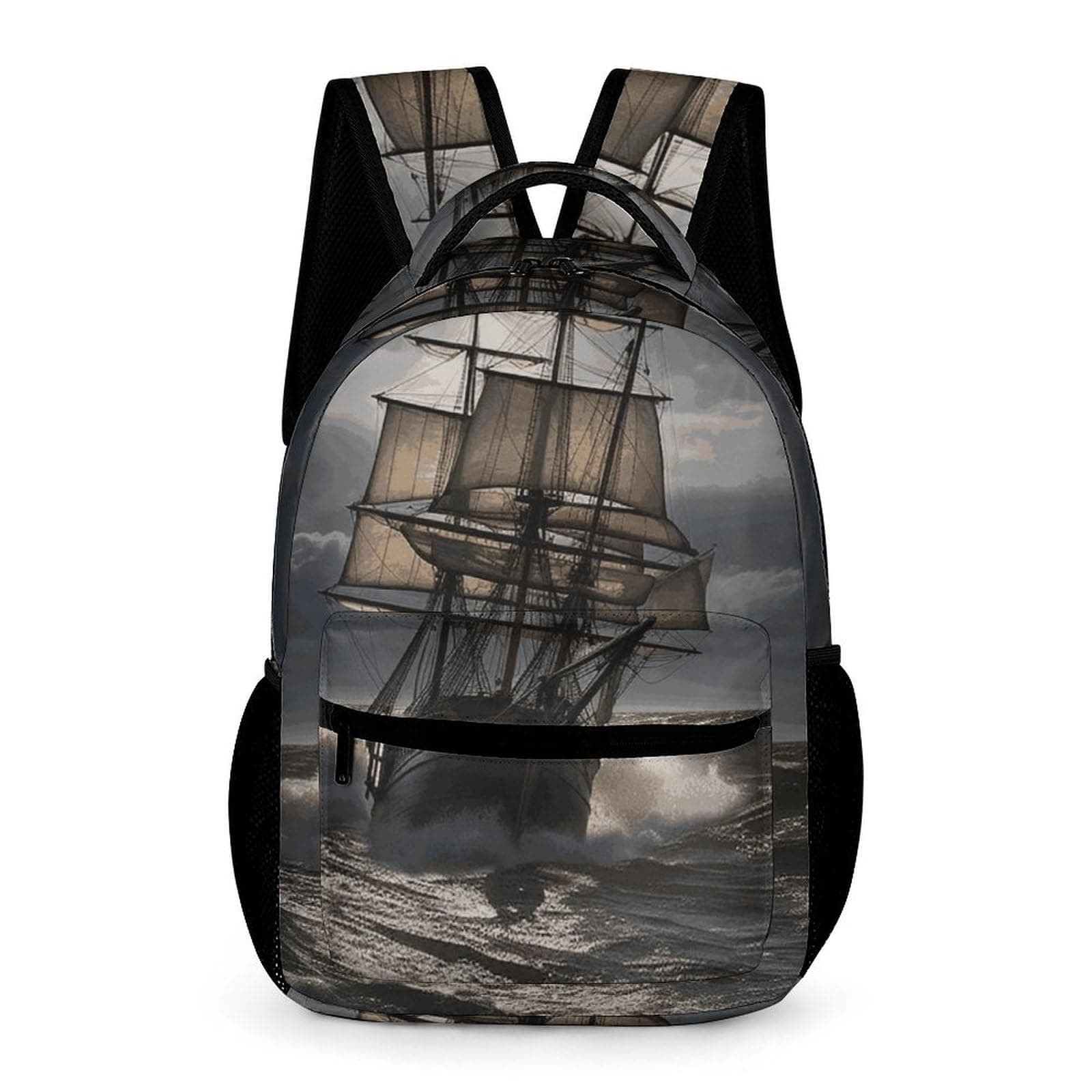 VFKLT Sailing Ship in Storm Backpack for Women Men Lightweight Laptop Backpack Purse Travel Casual Daypack, Sailing Ship in Storm, One Size, Rucksack Backpacks