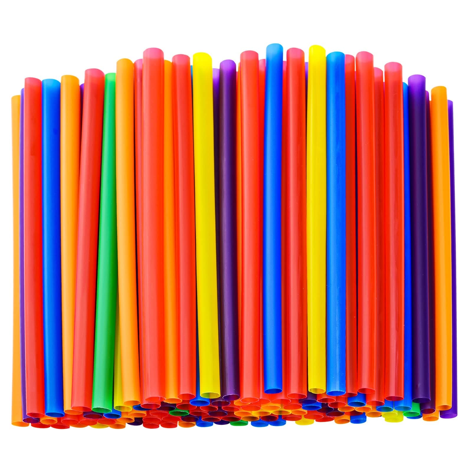 200PCS Jumbo Smoothie Straws,(0.4" Diameter X8.3"Long) Colorful Disposable Plastic Large Wide-mouthed Straw