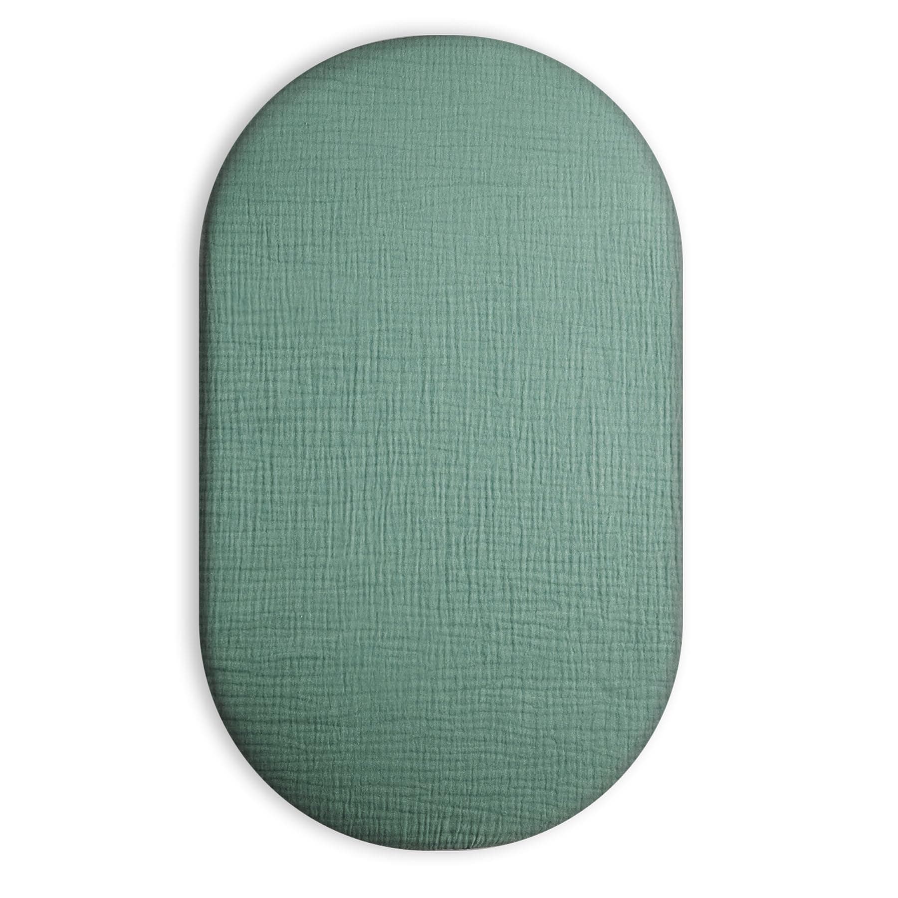 Bassinet Sheet for Baby Boy and Girl, Universal Fit for Rectangle, Oval, Hourglass Bassinet Mattress, Moses Basket Sheets (Roman Green, Bassinet Sheet)
