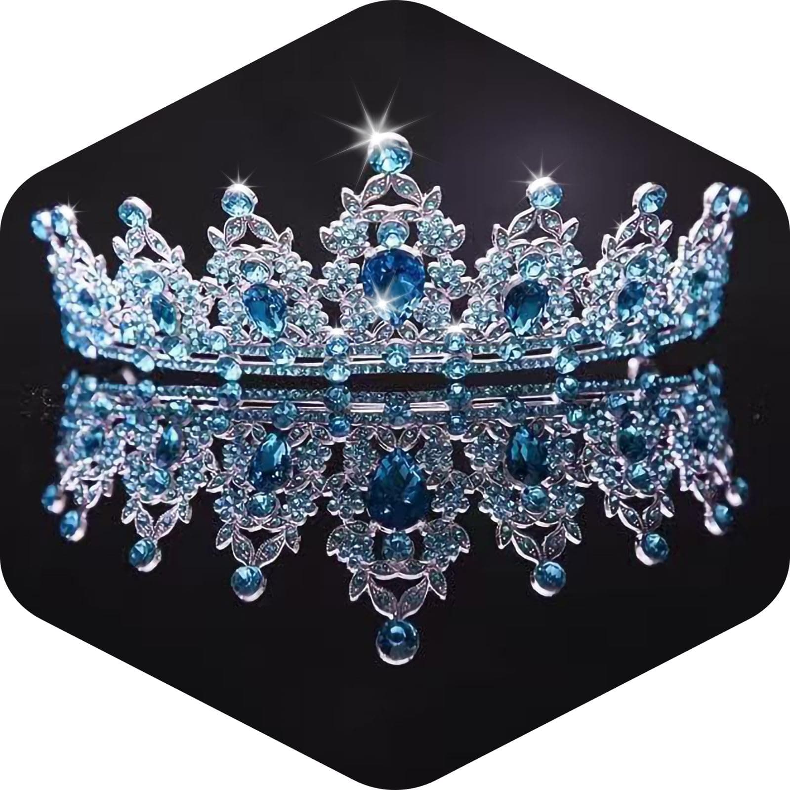 Kamirola - Queen Crown and Tiaras Princess Crown for Women Crystal Headbands for Bridal, Princess for Wedding and Party, Medium, Alloy Metal, Crystal