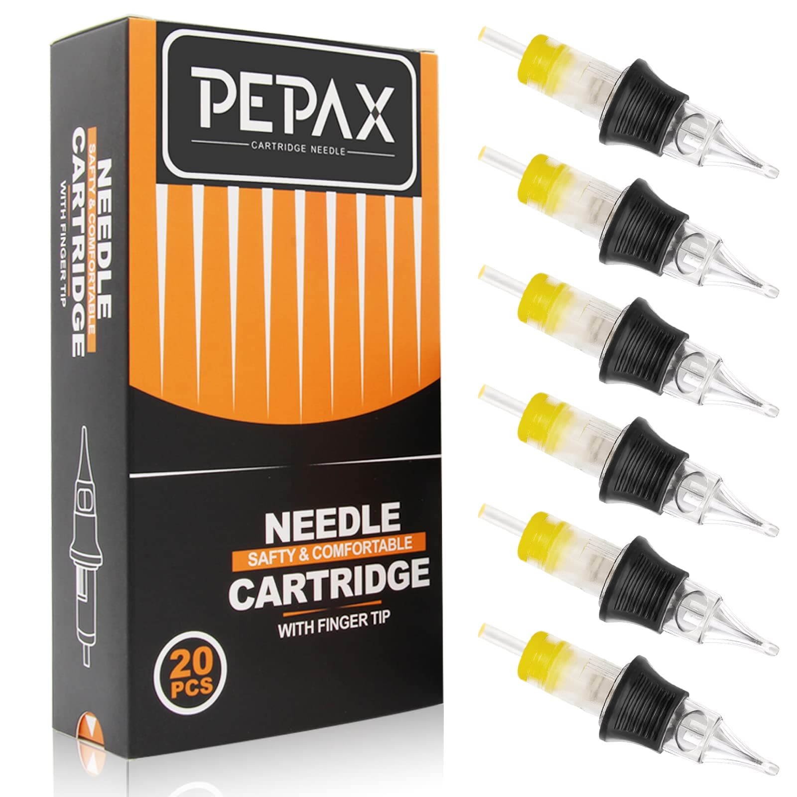 Tattoo Cartridge Needles - 20Pcs Disposable Tattoo Needles Cartridge Finger Ledge Integration Tattoo Cartridge Needles Standard 7RS Round Shader Needles for Cartridge Tattoo Pen Machine Permanent Tattoo Supplies(1207RS)