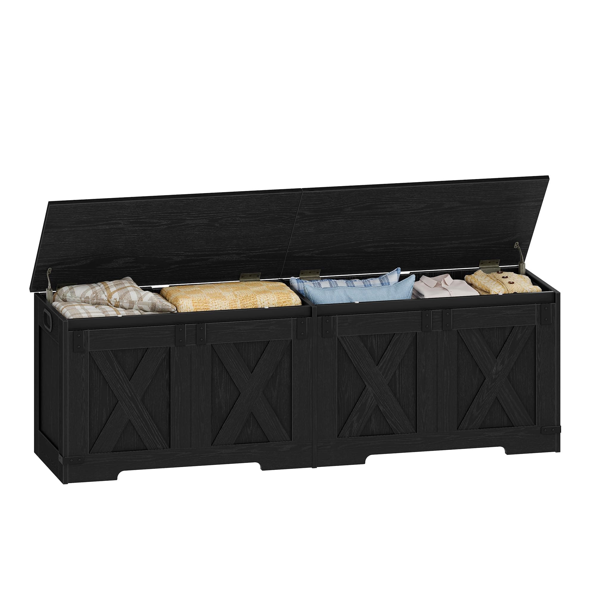 Hzuaneri 59" Farmhouse Storage Chest and Bench | 70 Gal | 330lb Seat