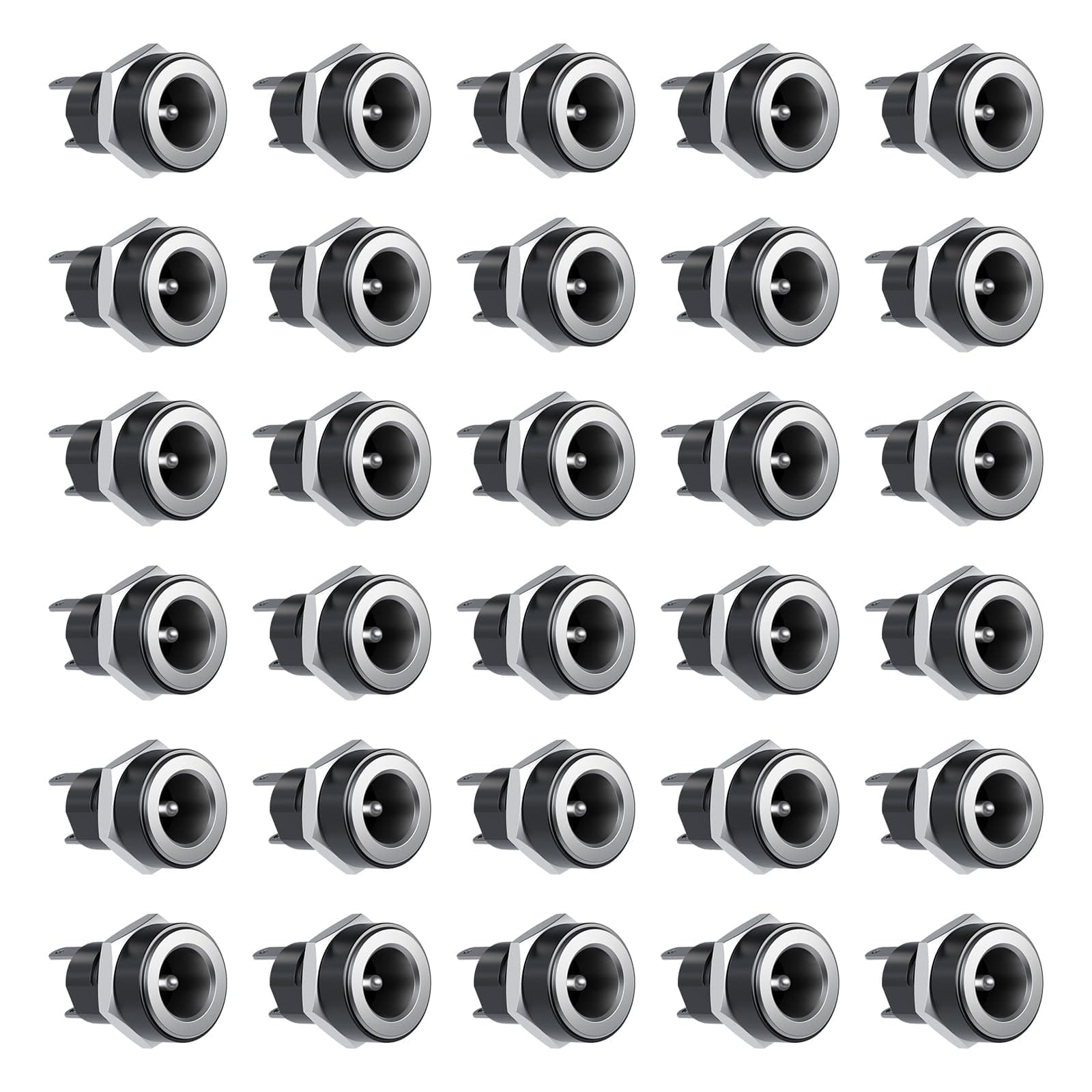 LEIFENY 30PCS 5.5x2.1mm DC Power Jack, 2Pin Female Panel Mount Jack Socket Connector