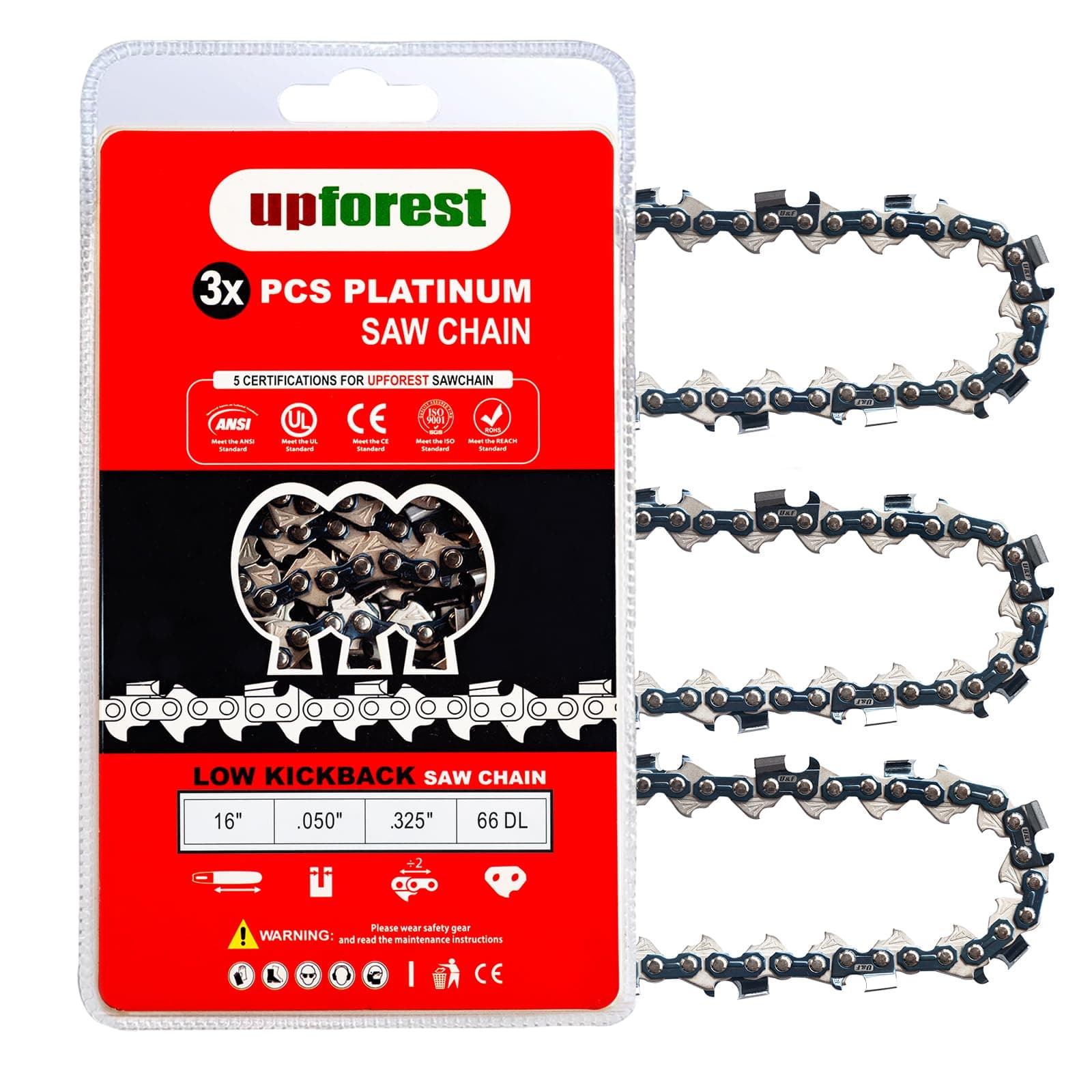 16 Inch Chainsaw Chain .325" Pitch- .050" Gauge 66 Drive Links(20ELP66X3)