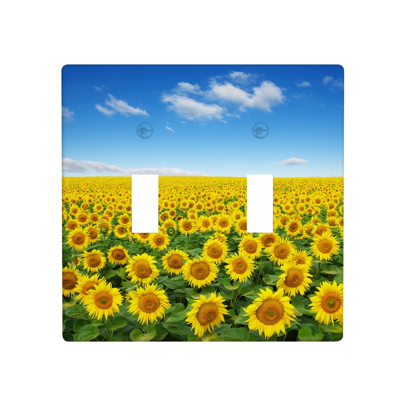 Sunflower 2 Gang Light Switch Plate, Double Toggle Wall Plate Cover Decorative Electrical Switchplate for Kitchen Bathroom Home Art Wall Panel Decorate Faceplate