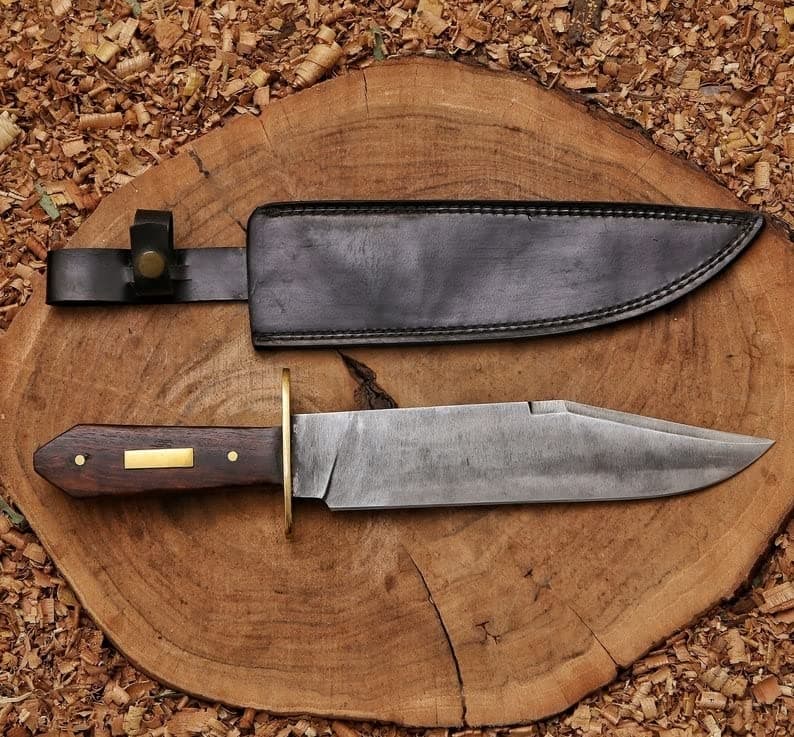 Dundee JIMM BOWIE REPLICA Knife | Handmade High Carbon Steel knife with sheath, Hunting Knife, Hunting Knives, Hunting Bowie Knife, Historical Replica Bowie Knife, EDC Knife