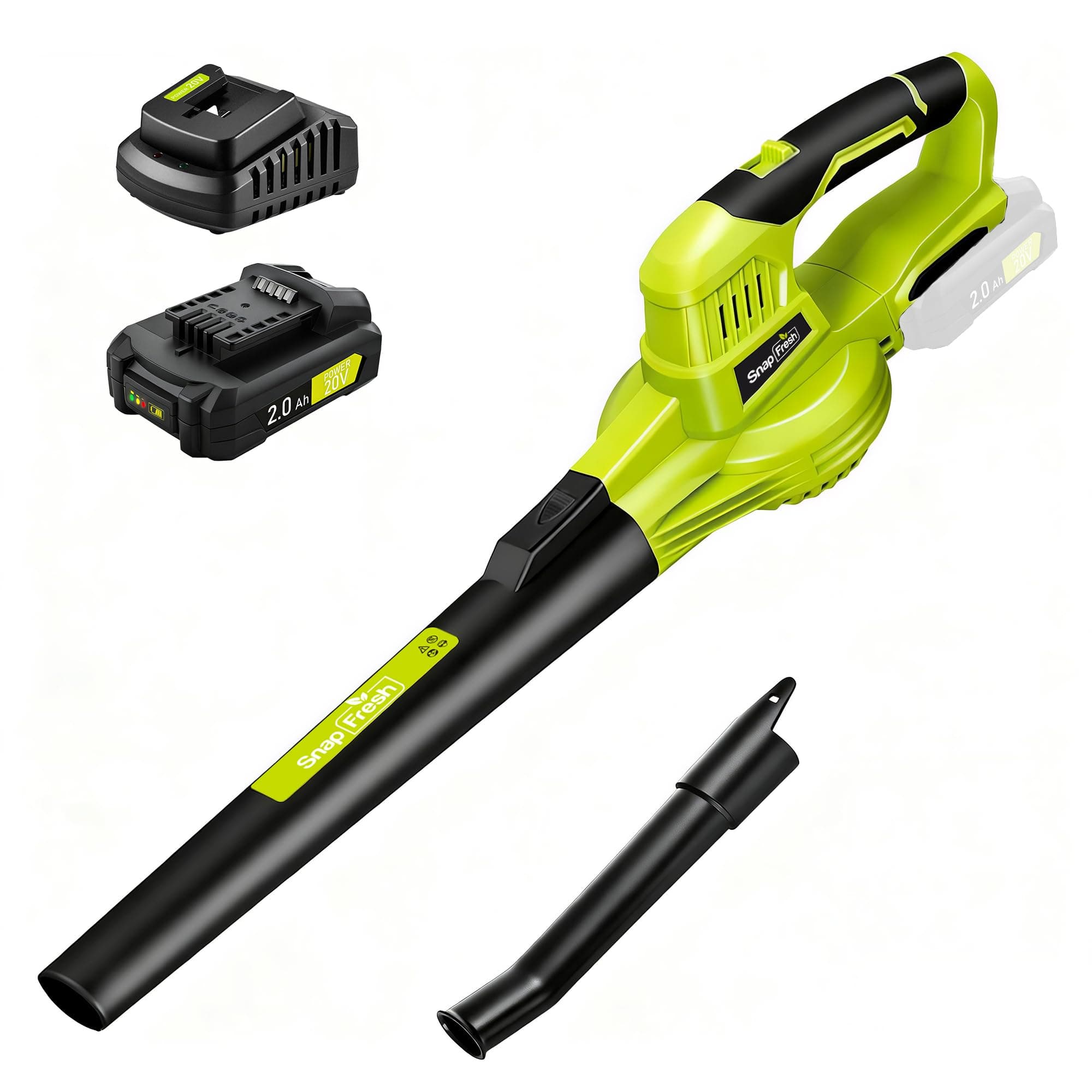 SnapFresh Leaf Blower Cordless, 2.7LBS Electric Leaf Blower 2-Speed Control