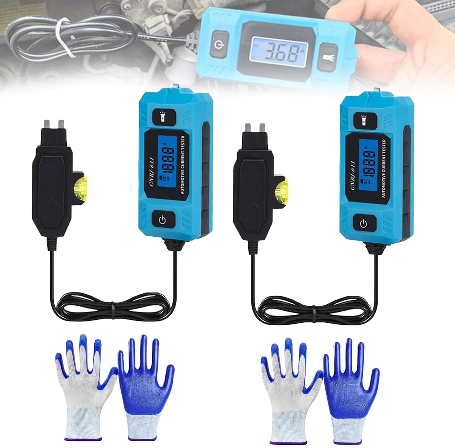 Car Circuit Tester, Fuse Tester with Display, Accurate Car Fuse Testers with LCD Screen, Automotive Circuit Probe Fault Test Tool, Portable 20A 48V High-Precision Cars Relay Testers (Blue 4pcs)