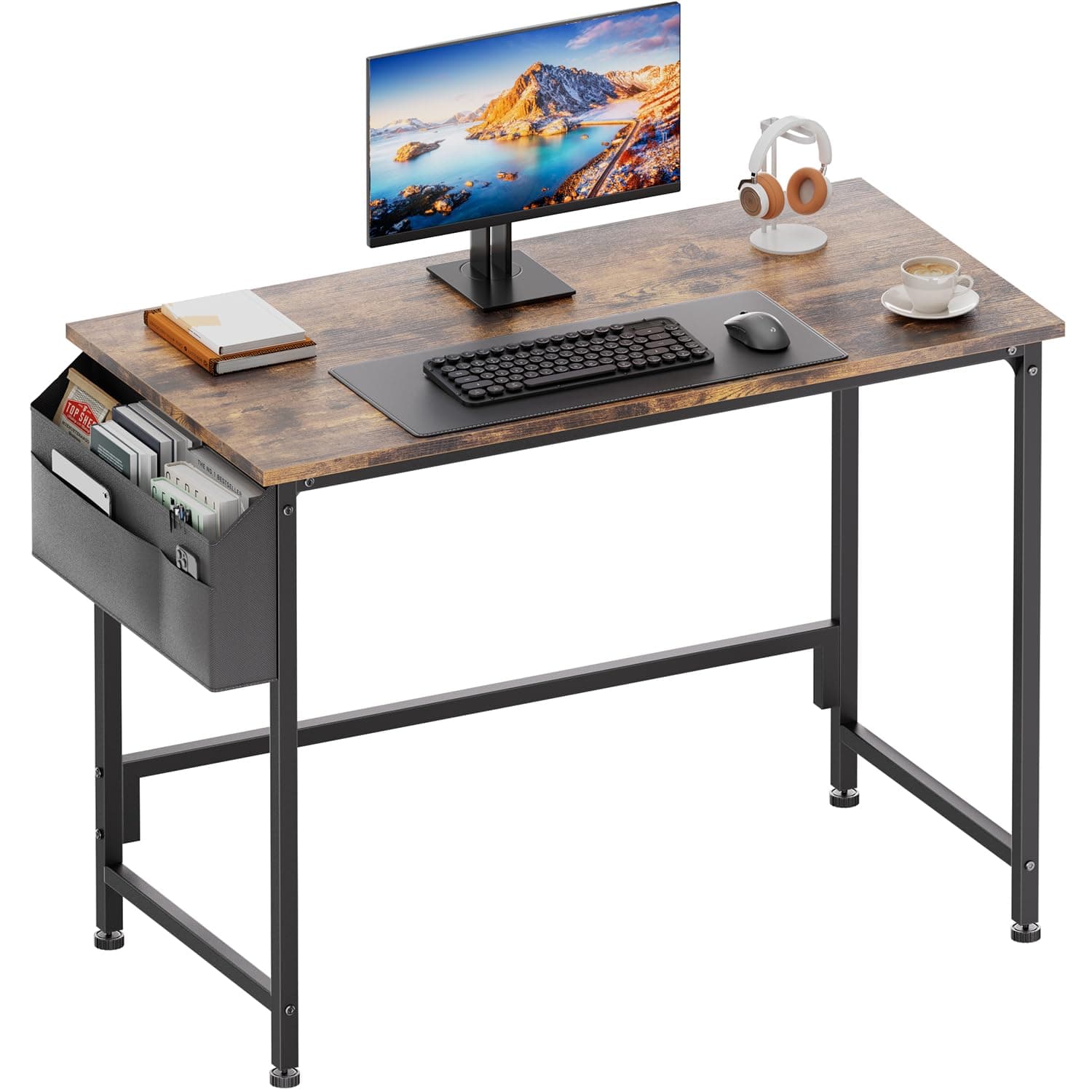 HLDIRECT 40 Inch Computer Desk with Storage Bag for Small Spaces