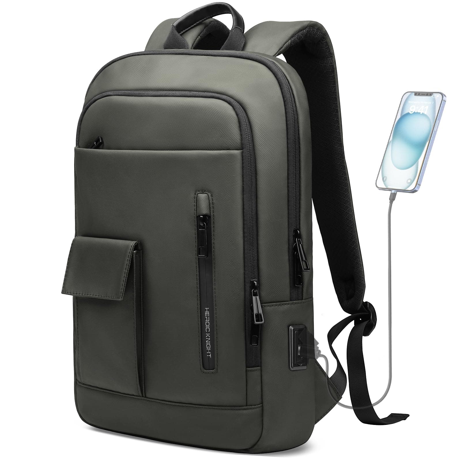 HEROIC KNIGHT Anti-Theft Daypack for Work College Office,17.3 Inch, Green, Large, Business,travel