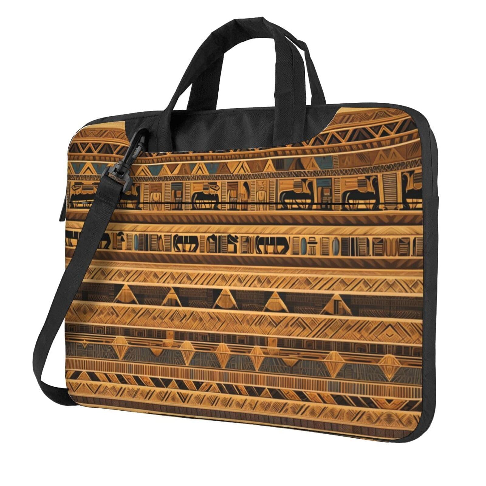 WXCJWD Egyptian frescoes Laptop and Tablet, Sleek Design, Durable and Water-Repellent Fabric, Business Casual, Black, 14 inch