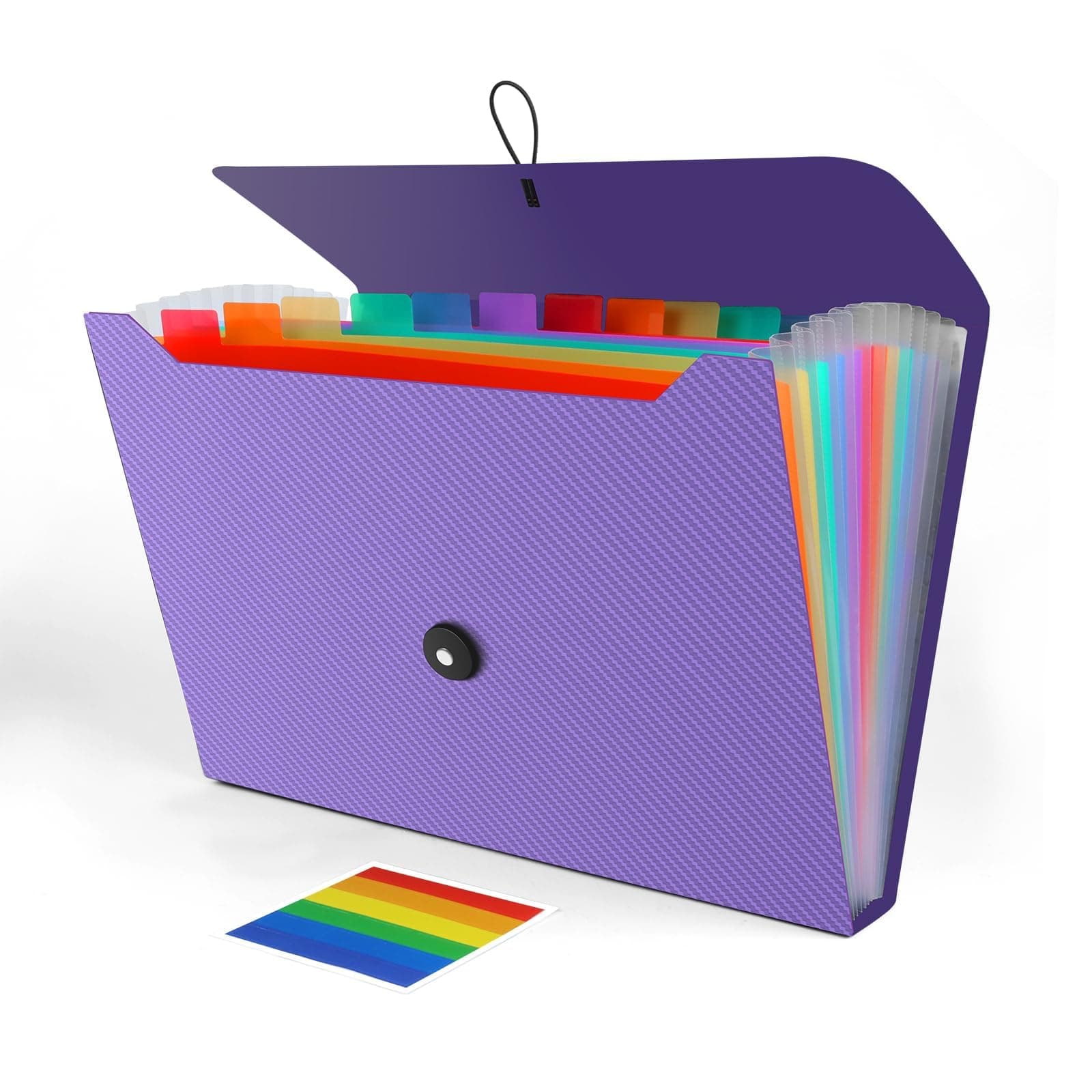 Accordion File Organizer, Expanding File Folder for Sorting Documents and Papers, 13 Pockets File Storage Organizer for Home, Travel and Office Use, Hospital Bag Essentials (Purple)
