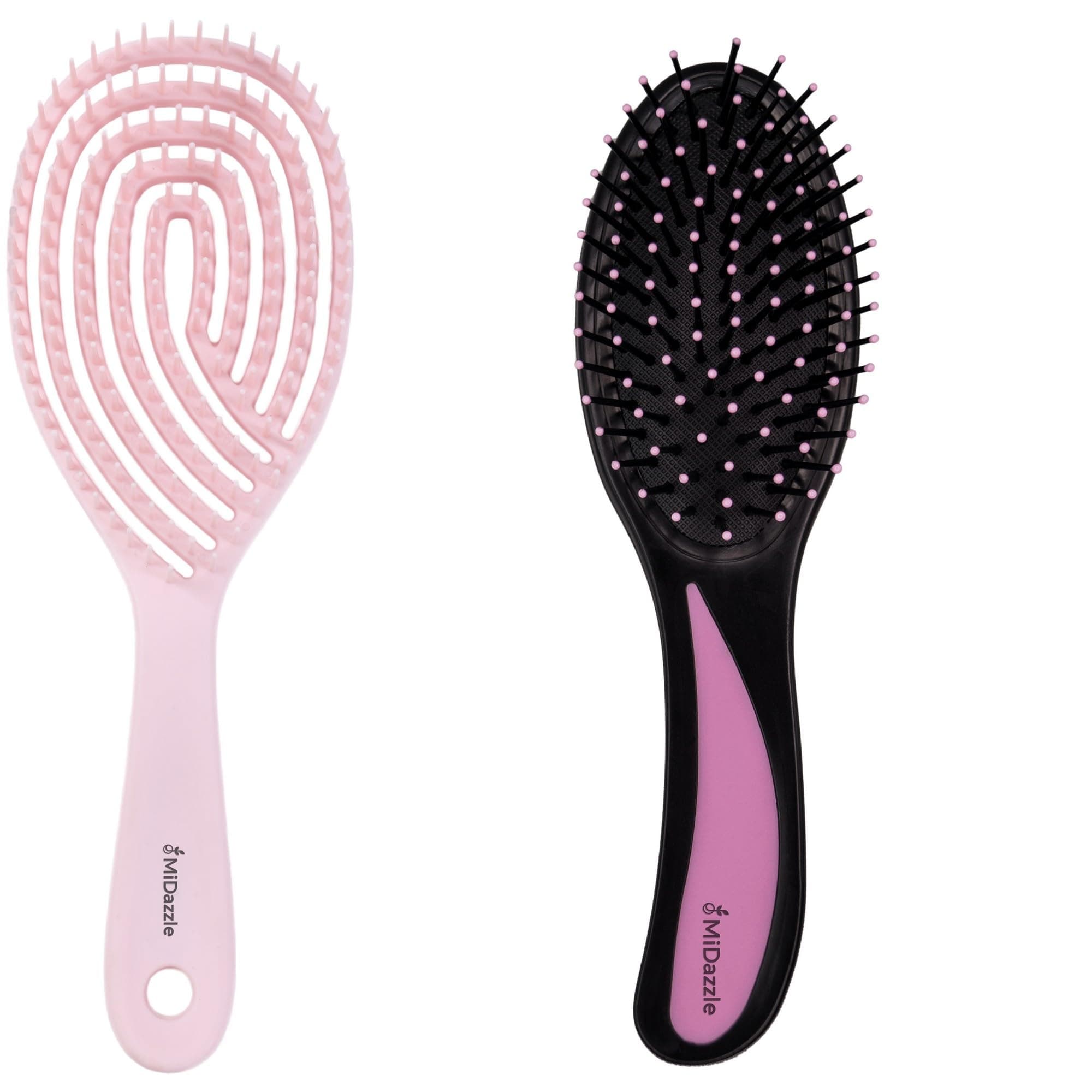 Midazzle Premium Classic 3D Hair Brush Set, Pink, 2 Pieces, For Men & Women