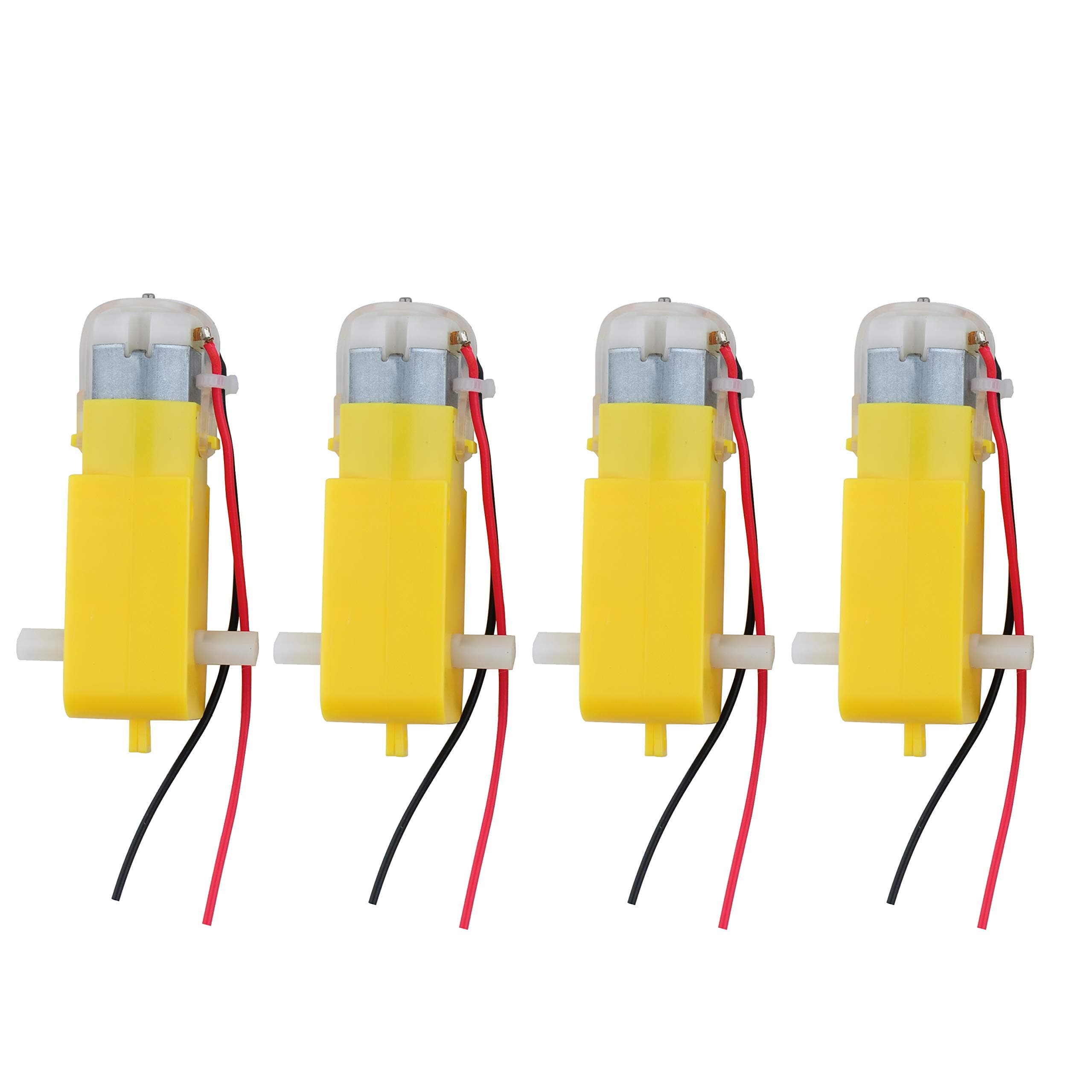 Stemedu 4PCS Gearbox TT Motor Ratio 1:48 DC3-6V Dual Shaft Geared Electric Motors for DIY Ar duino Smart Cars, Robots