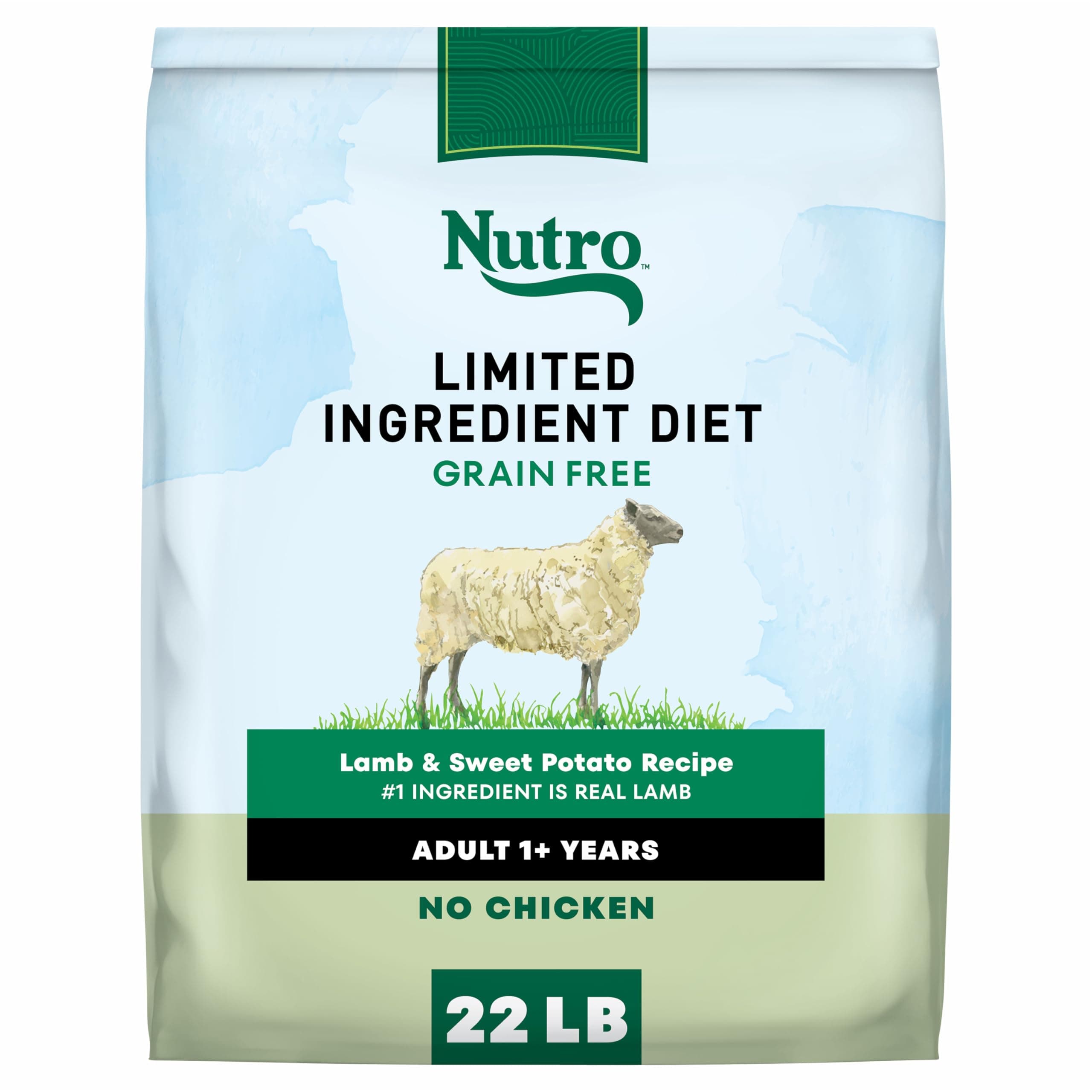 Nutro Limited Ingredient Diet Dry Dog Food, Adult Dog Food Dry Lamb & Sweet Potato Recipe, 22 lb. Bag