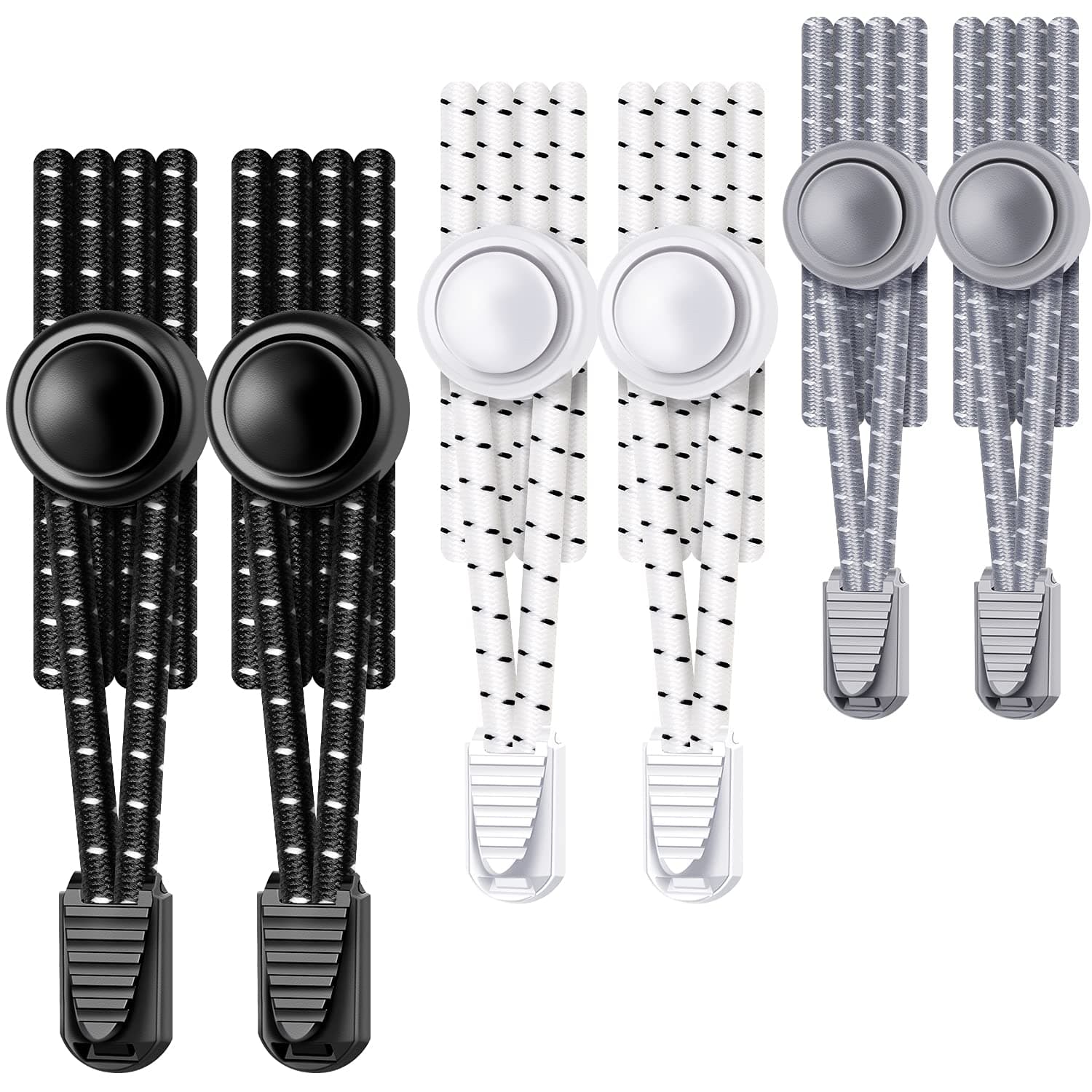 Elastic Shoe Laces, 3 Pairs No Tie Shoe Laces