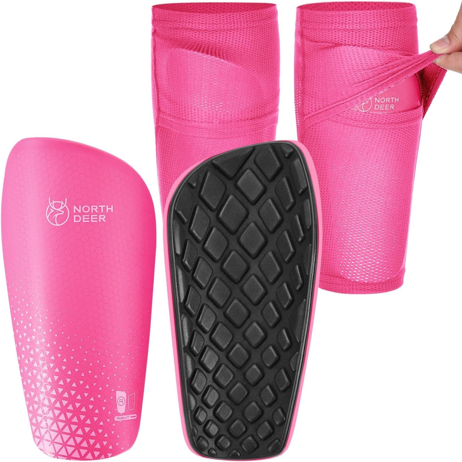 Soccer Shin Guards for Boys incl. Sleeves with Optimized Insert Pocket
