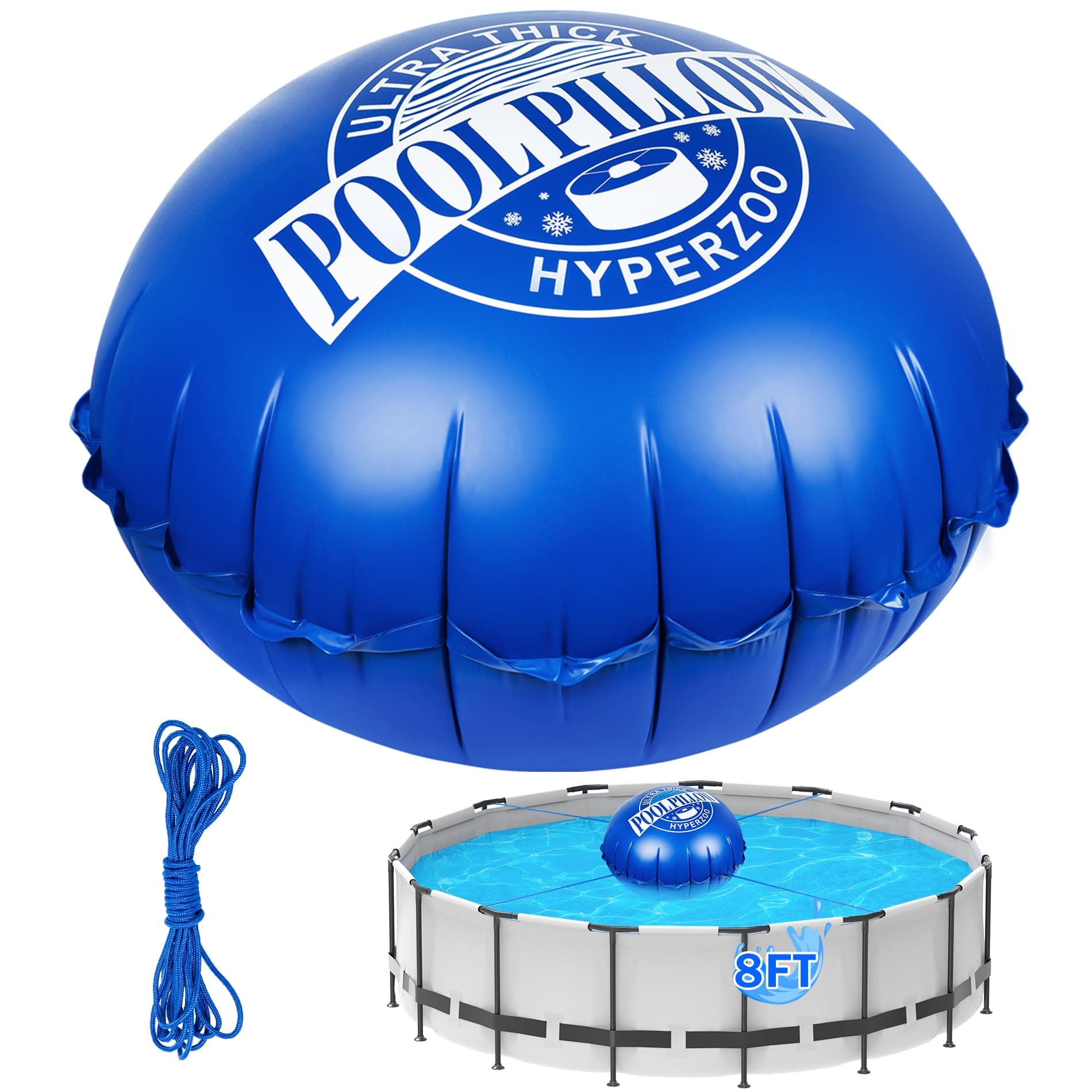 Pool Pillows for Above Ground Pools, Hyperzoo 8 ft Winter Pool Cover Pillow
