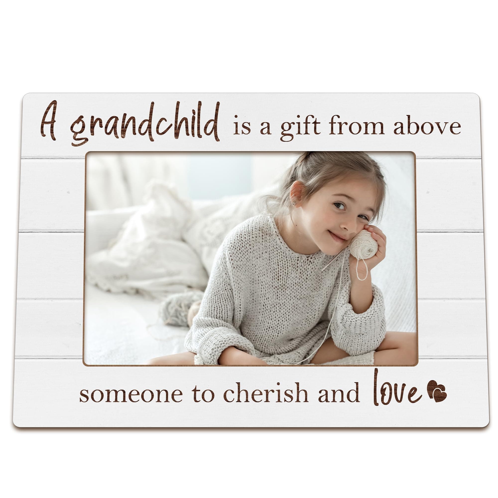 NJKRY Grandchild Grandparents Picture Frames, Grandparents Gifts from Grandkids, Grandparent Wooden Photo Frames, Grandma and Grandpa Gifts Picture Photo Frame for Desk Table 4x6 Photos