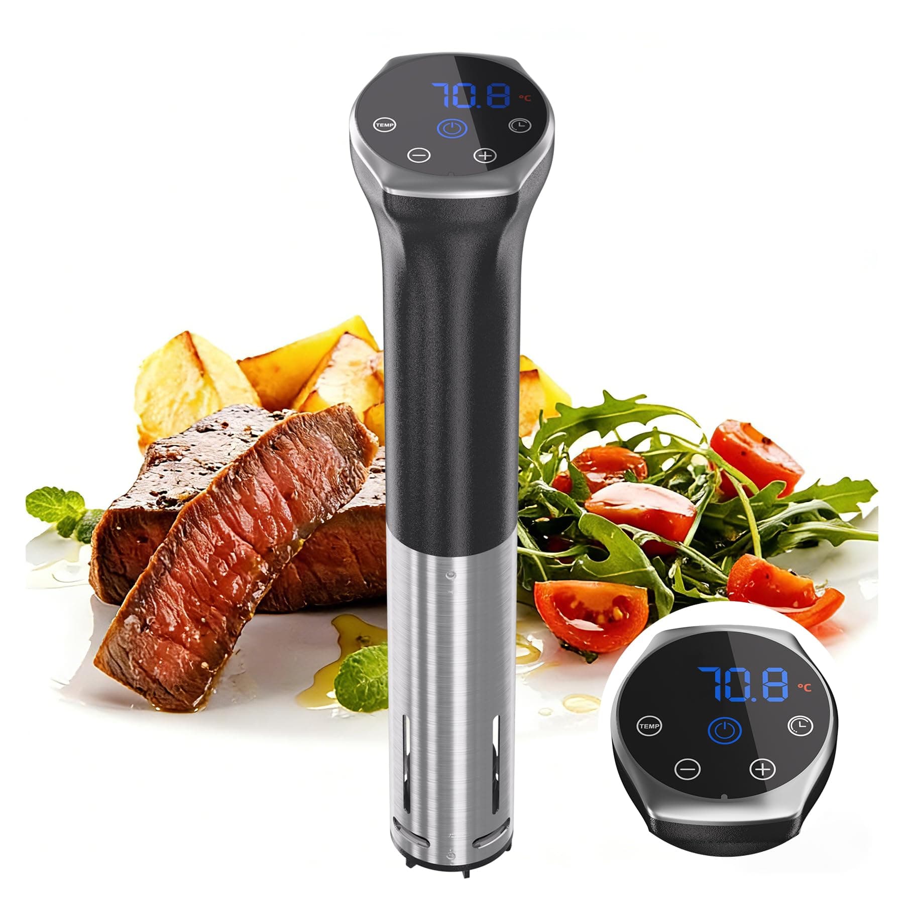 Sous Vide Machine Upgraded Sous Vide Cooker 1100W Ultra-Quiet Precision Immersion Circulator with Touch Control & Digital Timer, IPX7 Waterproof Sous Vide Cooker for Home Chefs