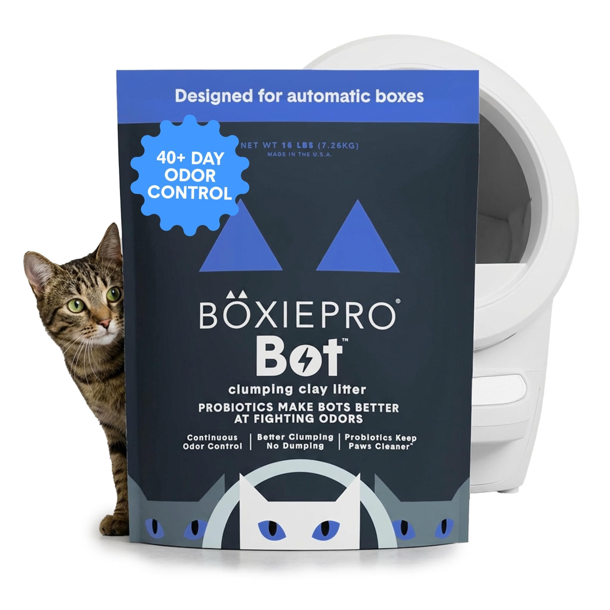 BoxiePro Bot Probiotic Cat Litter Automatic Boxes 40+ Day Odour Control
