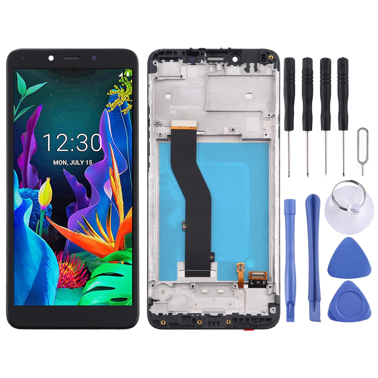LCD Screen for LG K20 (2019) LM-X120EMW LMX120EMW LM-X120 Digitizer Full Assembly with Frame (Black)
