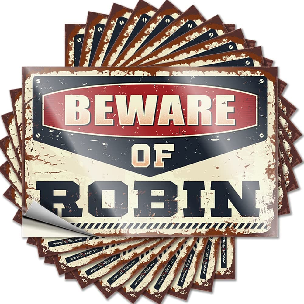 Dsoluuing Funny Car Decals Beware of Robin Funny Sticker 10 Pcs Stickers Girls Racing Stickers (Size : 6X9CM)