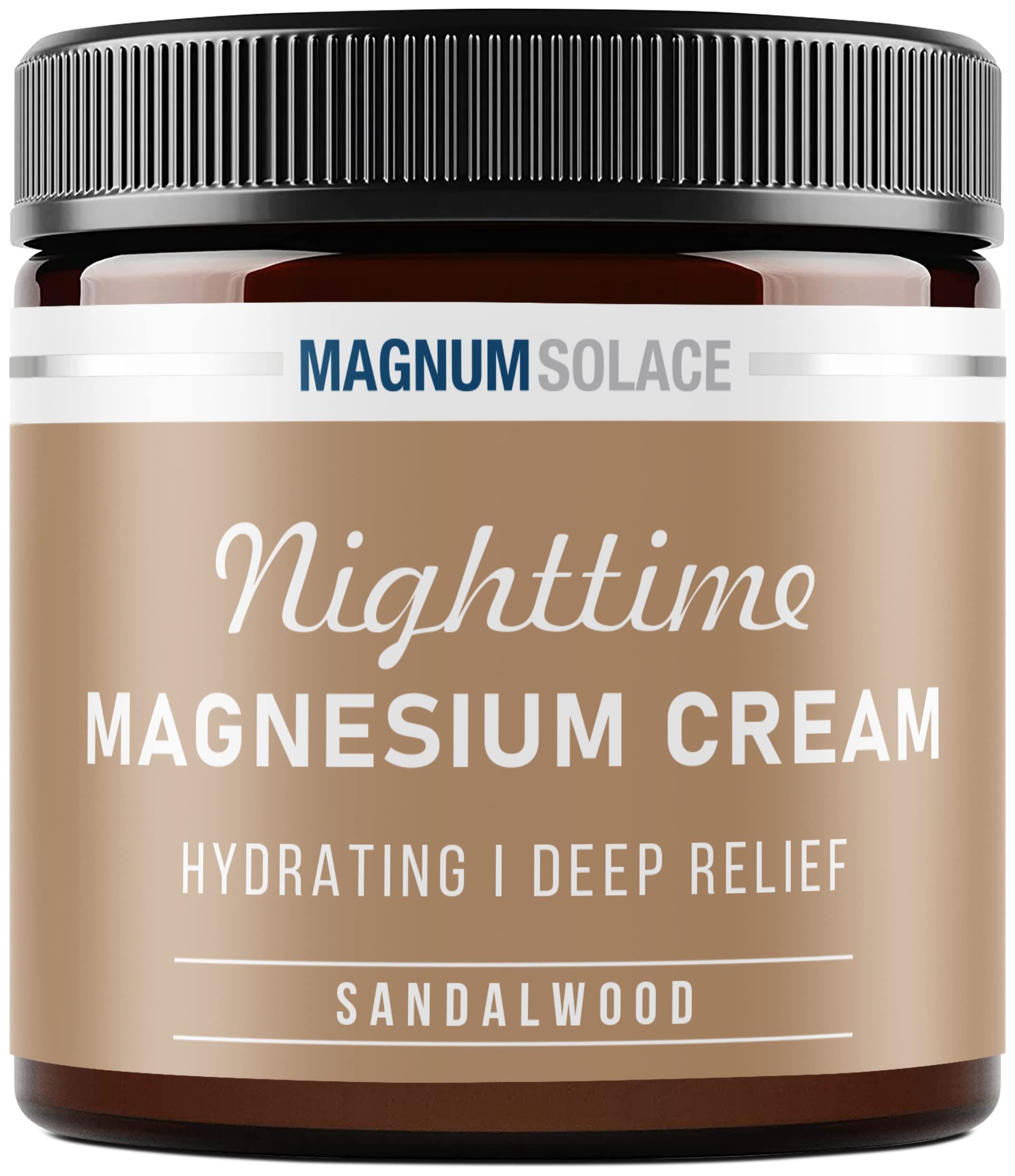 Magnesium Lotion – Nighttime Magnesium Cream – Apply to Leg Muscles, Arms or Chest - Topical Magnesium Chloride – USA Made and Safe for Kids (Sandalwood) 4 Fl Oz